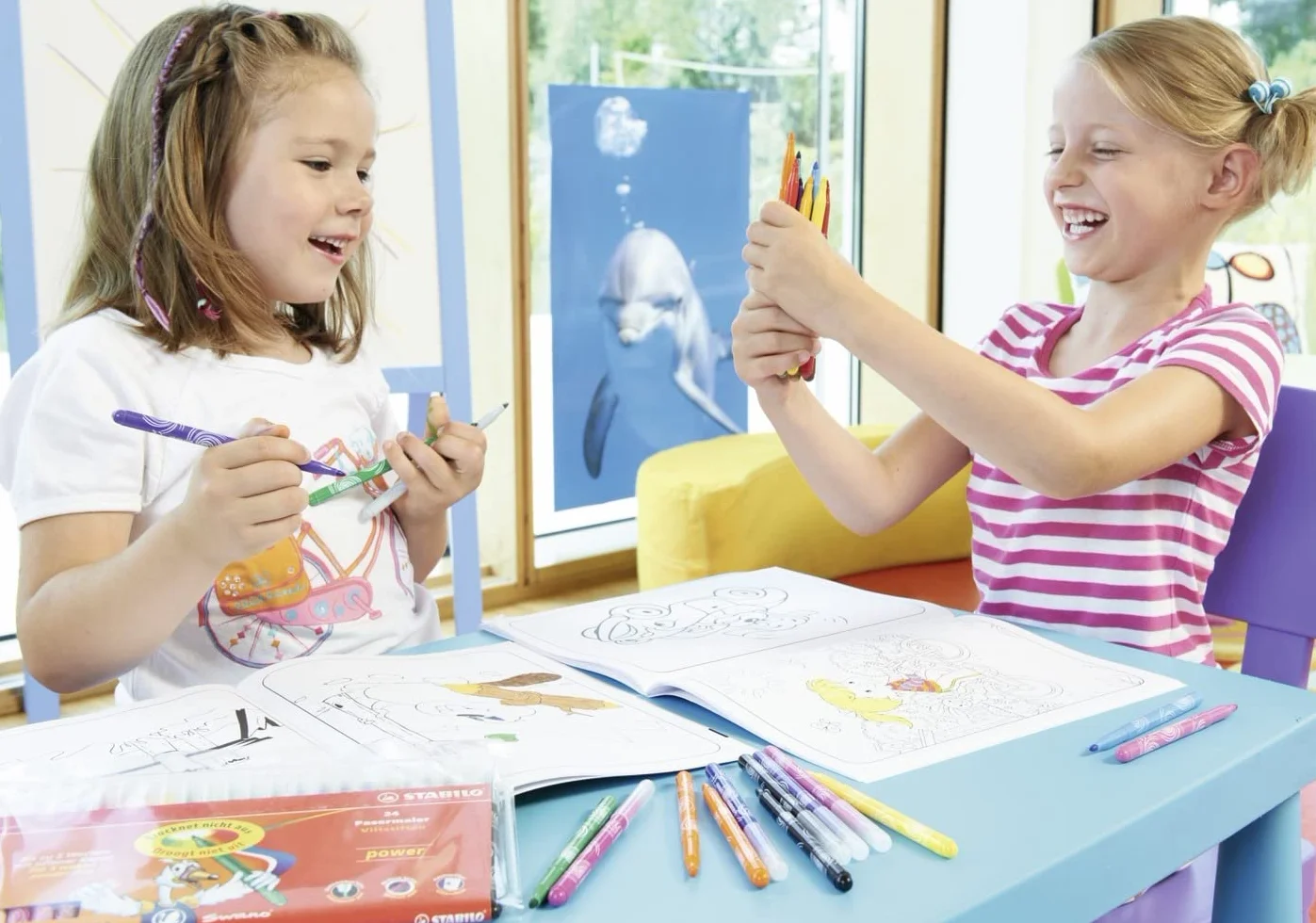 STABILO power Feutre de coloriage Recharge schoolpack 12 feutres pointe moyenne Noir