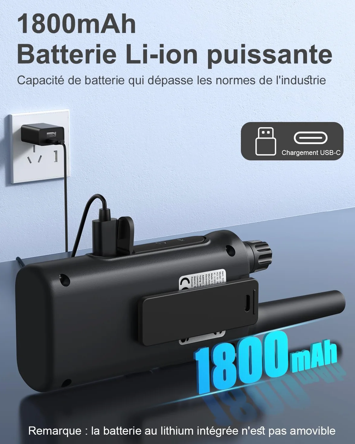 Talkie Walkie Enfants Adultes Longue Portée 5km 16 Canaux Batterie Li-ION Intégrée
