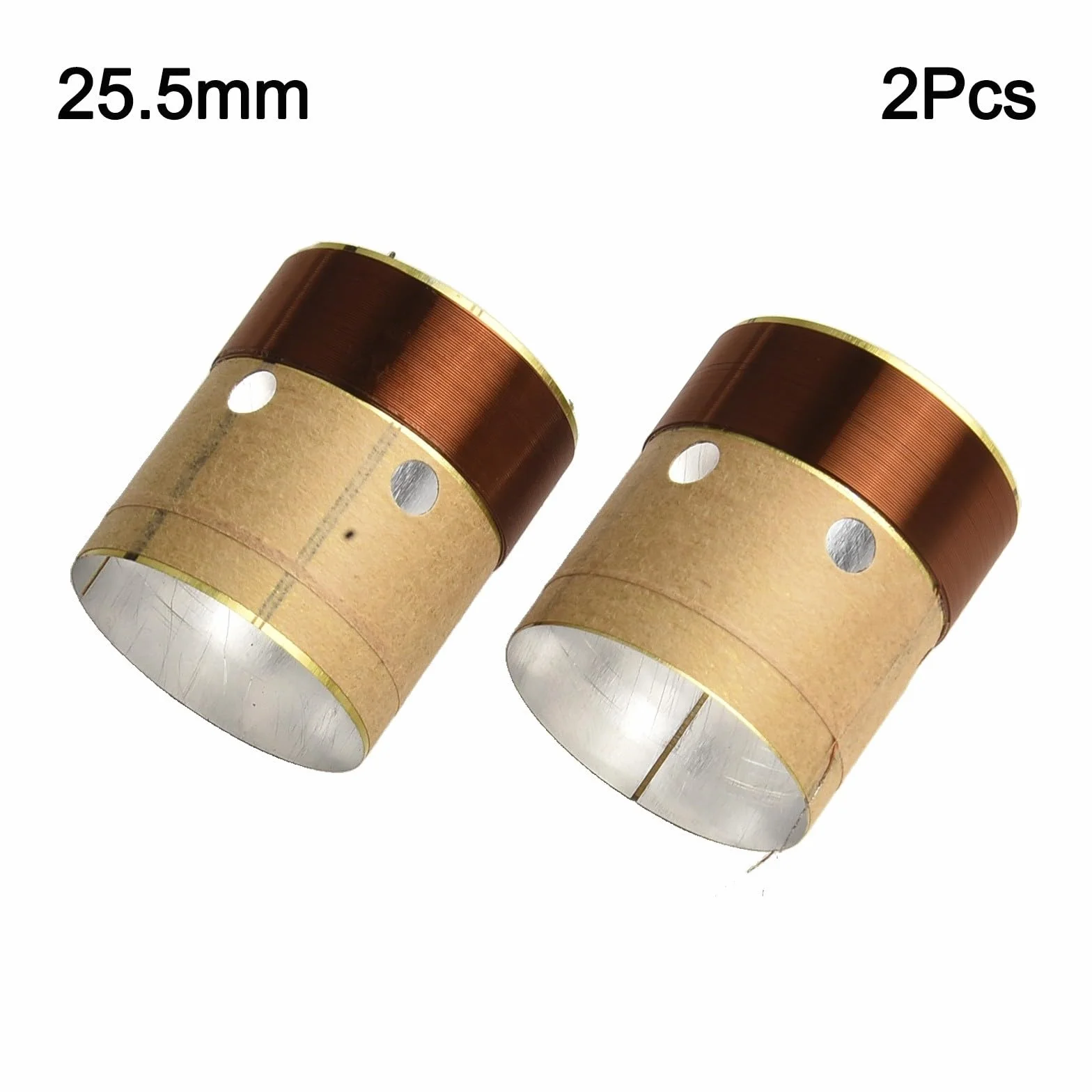 Lot de 2 bobines de fil de cuivre rond 2 couches pour haut-parleur basse 8 Ohm 25,5-75,5 mm