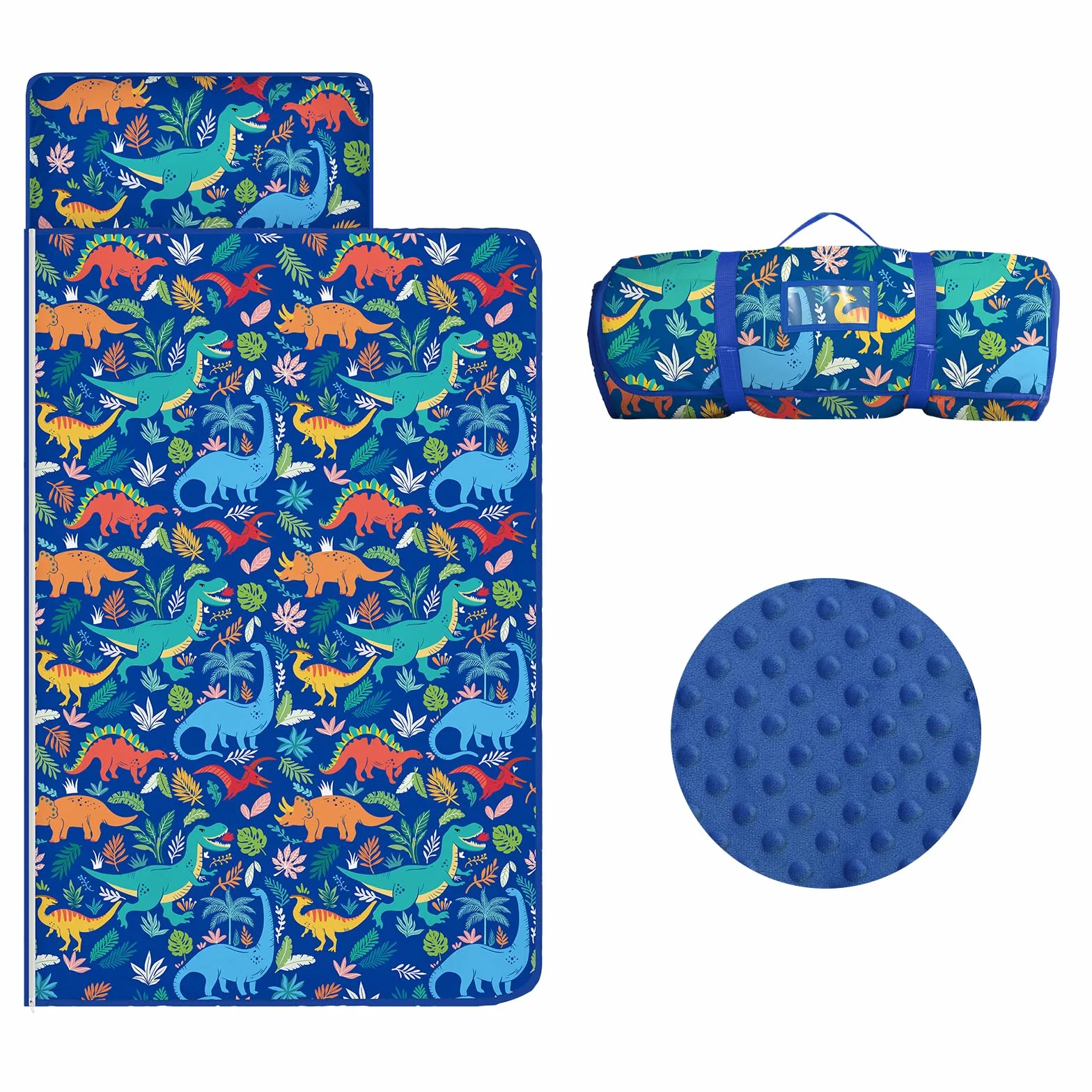 Tapis de Sieste Enfants avec Oreiller et Couverture Amovibles Sac de Couchage 2 en 1 Très Épais pour Garçons et Filles