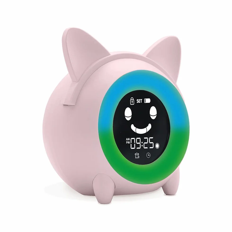 METRONIC Reveil Enfant Educatif avec Veilleuse Indicateur Jour/Nuit Horloge Digital Rose