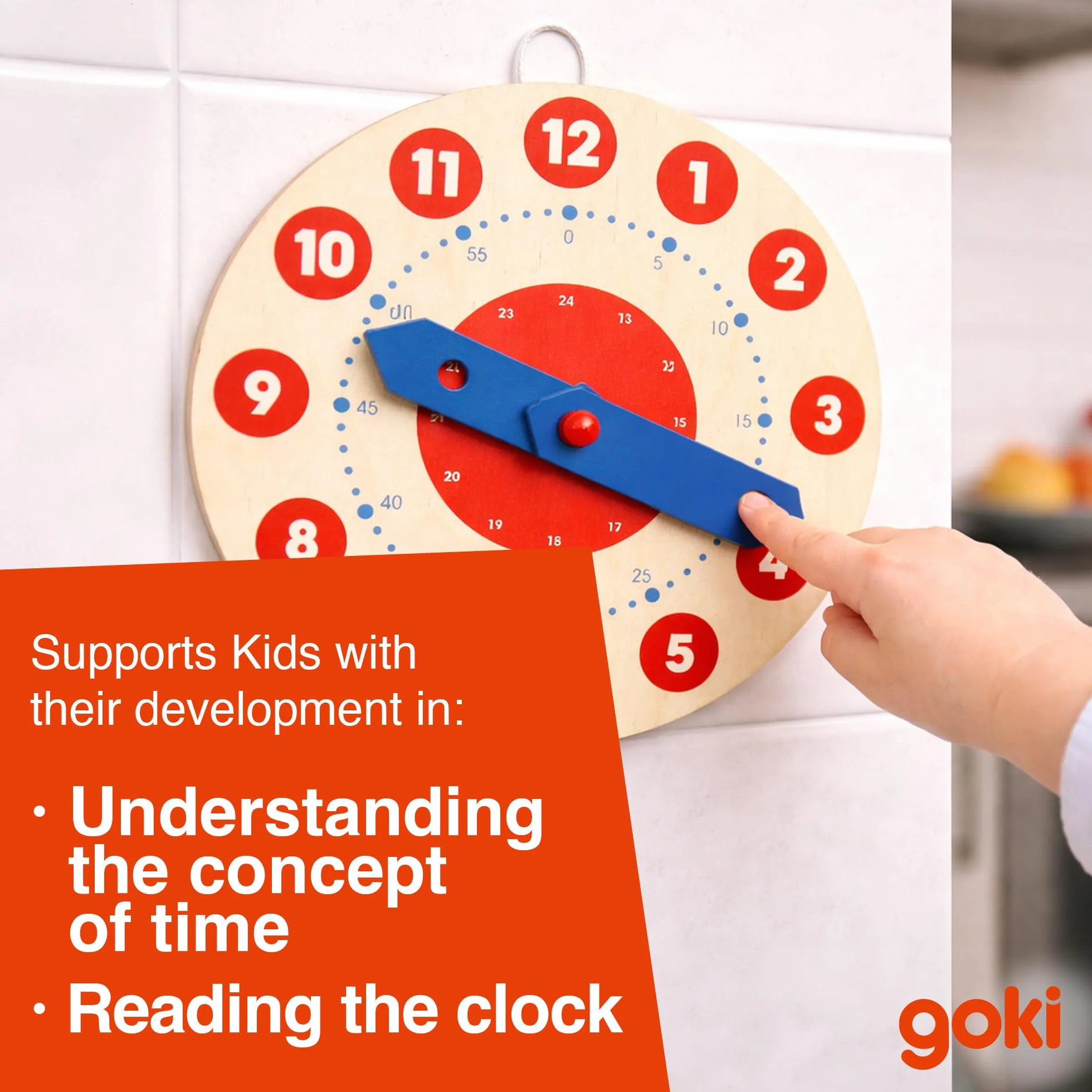 Horloge Apprentissage Goki 58980 Petite Brun