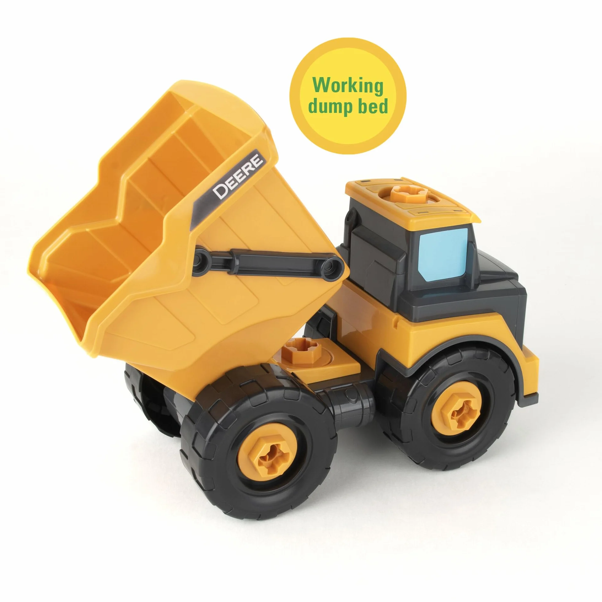 John Deere Kids Camion Benne Démontable 13 Pièces avec Visseuse Électronique - Jeu de Construction STEM - Jouet Bébé +18 Mois