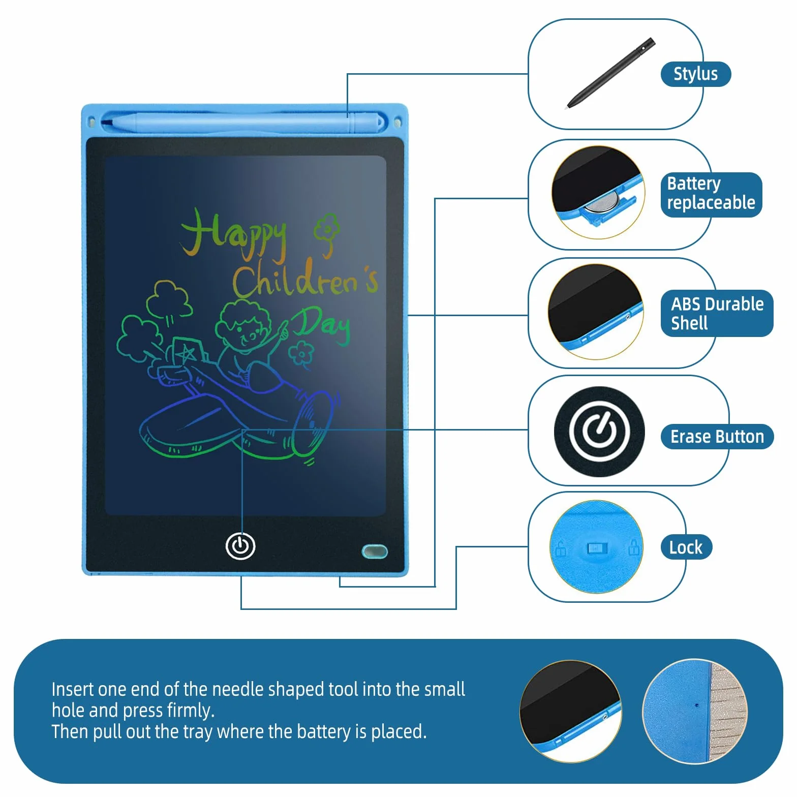 Tablette Dessin Enfant 8.5 Pouces Ardoise Magique Lcd Pour Enfants