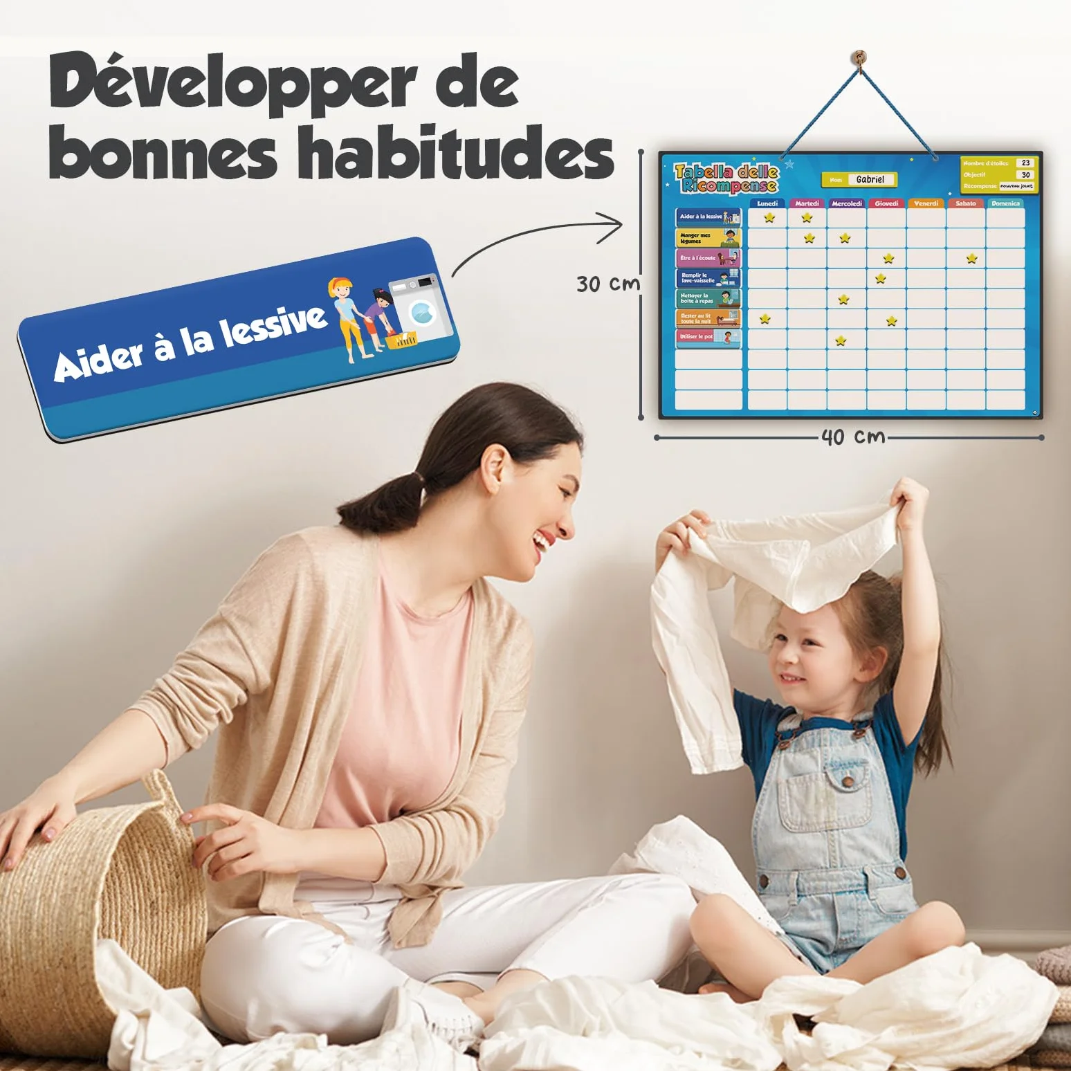 Tableau de Récompenses Magnétique pour Enfants – 80+ Tâches et 300 Étoiles – Nouvelle Version Français
