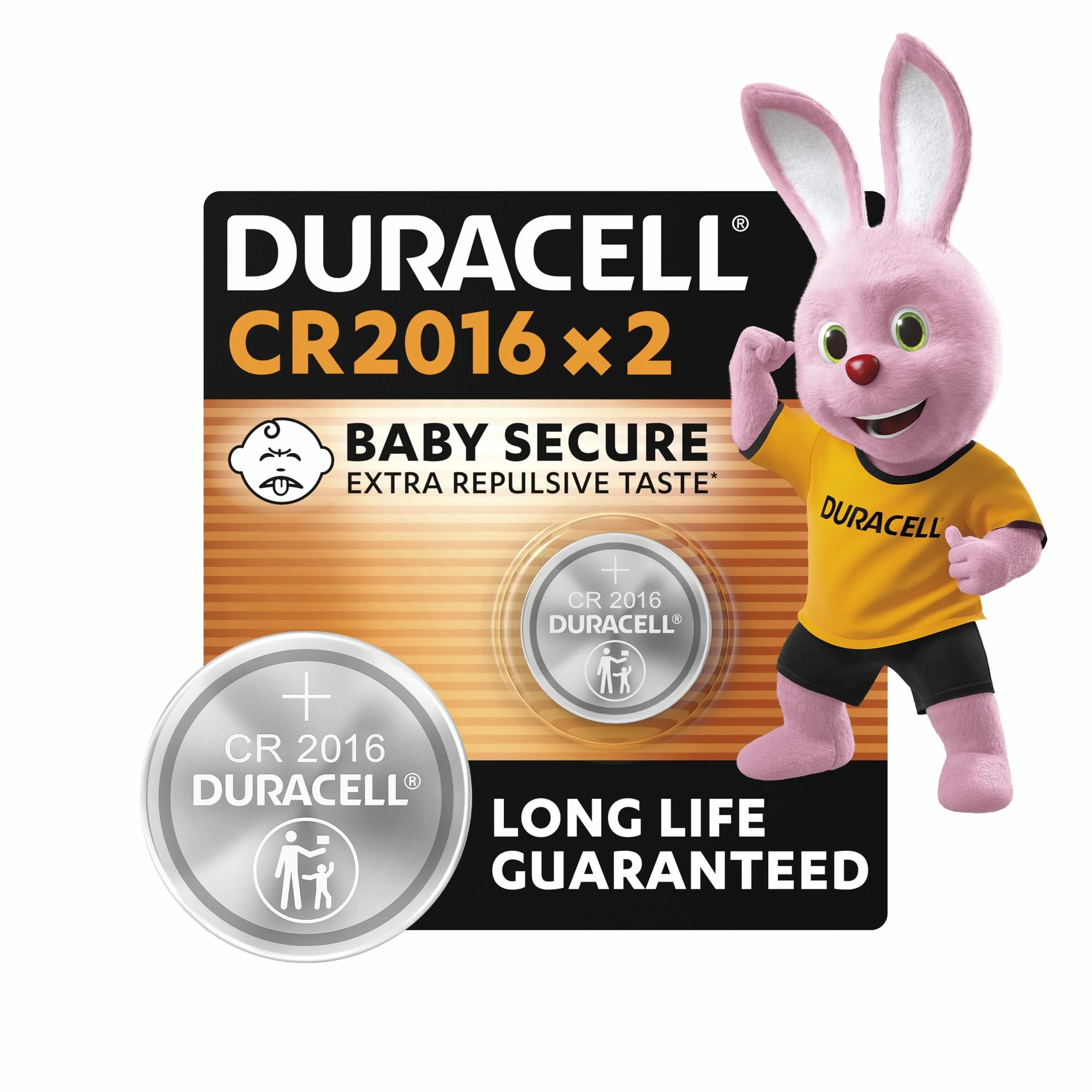 DURACELL 2016 Piles Boutons au lithium 3V lot de 2 Longue durée sécurité enfant