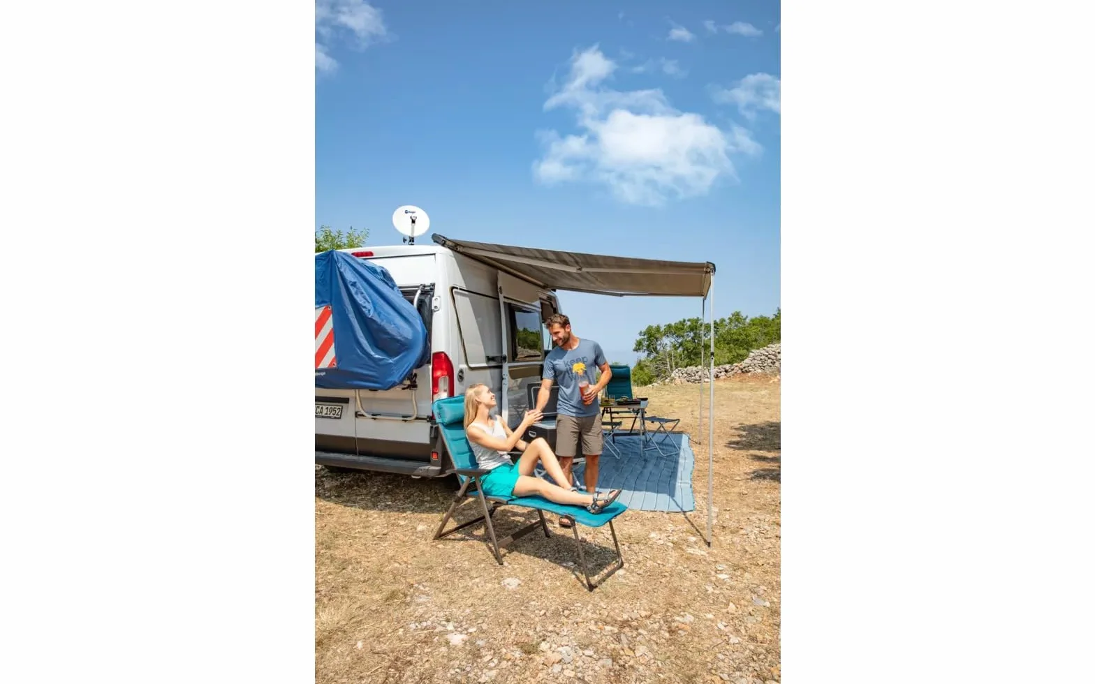 BERGER Installation Satellite Mobile Set Complet LNB Simple Antenne Camping Car