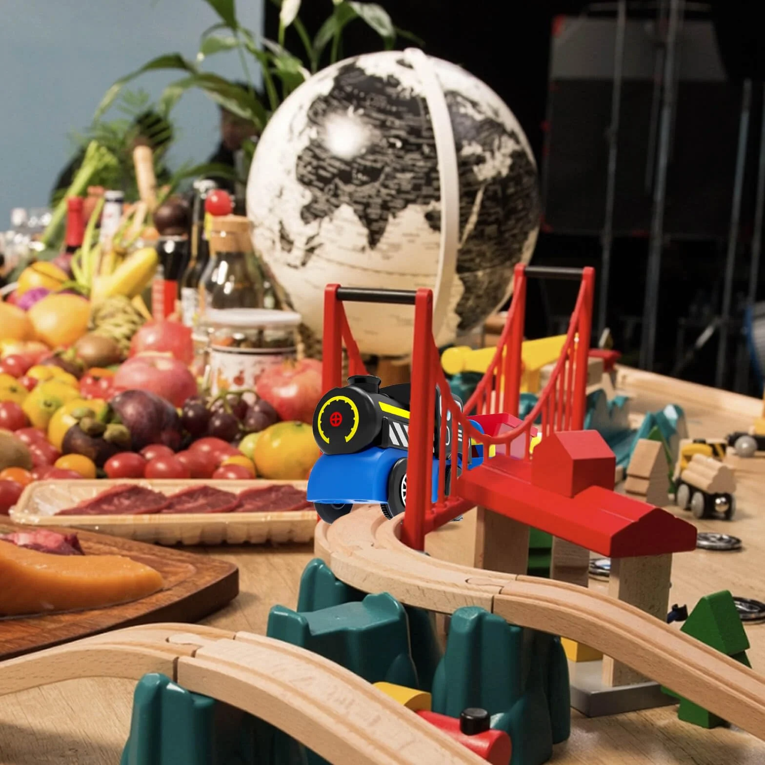 Train de Locomotives à Piles Compatible avec Thomas Brio Jouet Enfant 3-8 Ans