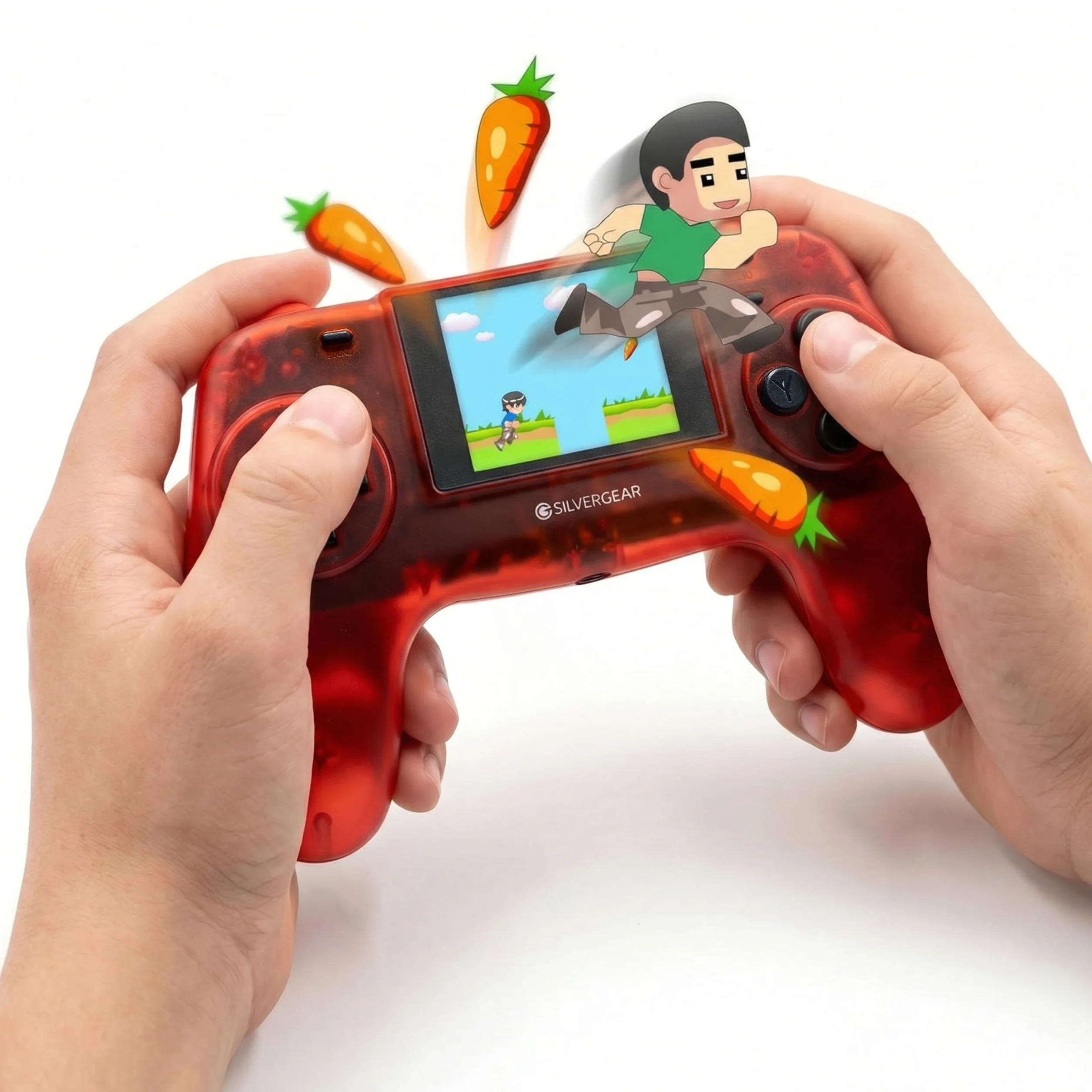 Silvergear Console de Jeu Rétro 8-bit 118 Jeux Portable Écran LCD 2.0 Pouces Rouge