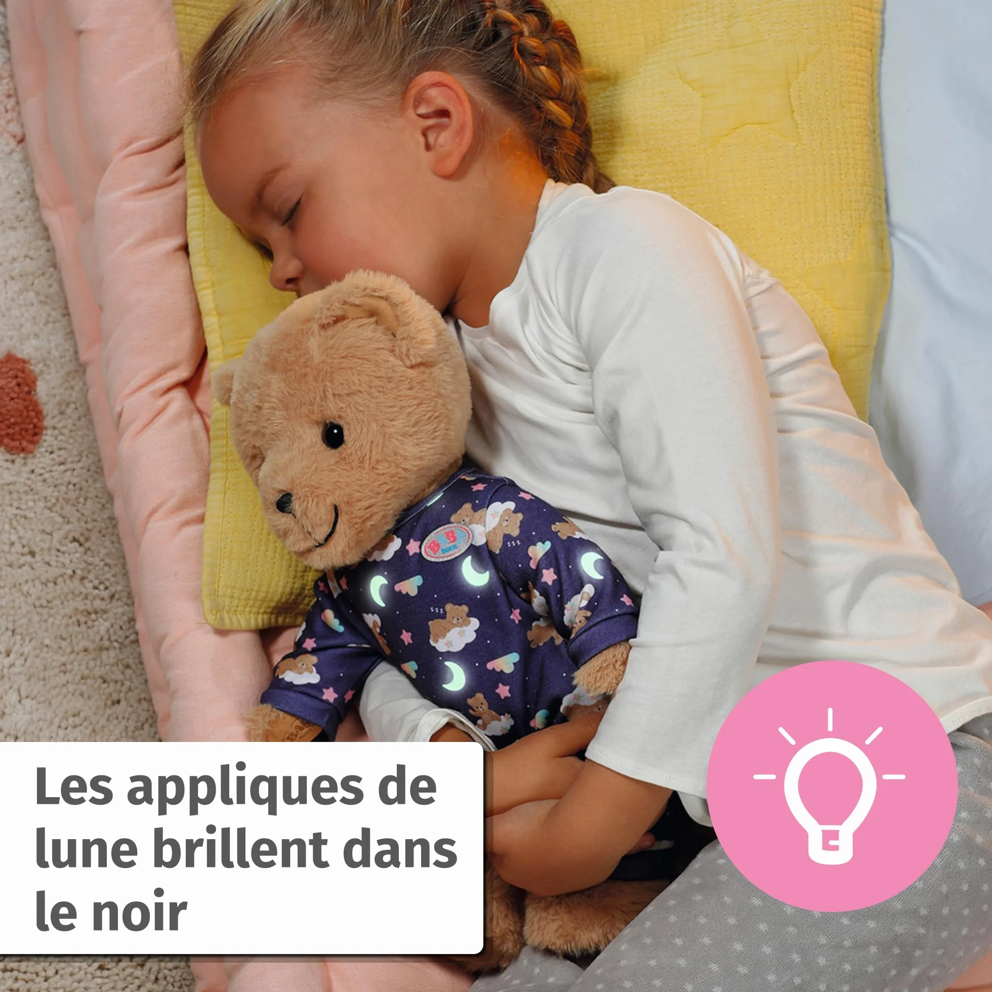 BABY born Pyjama Teddy Phosphorescent Pyjama pour poupées 43 cm Zapf Creation