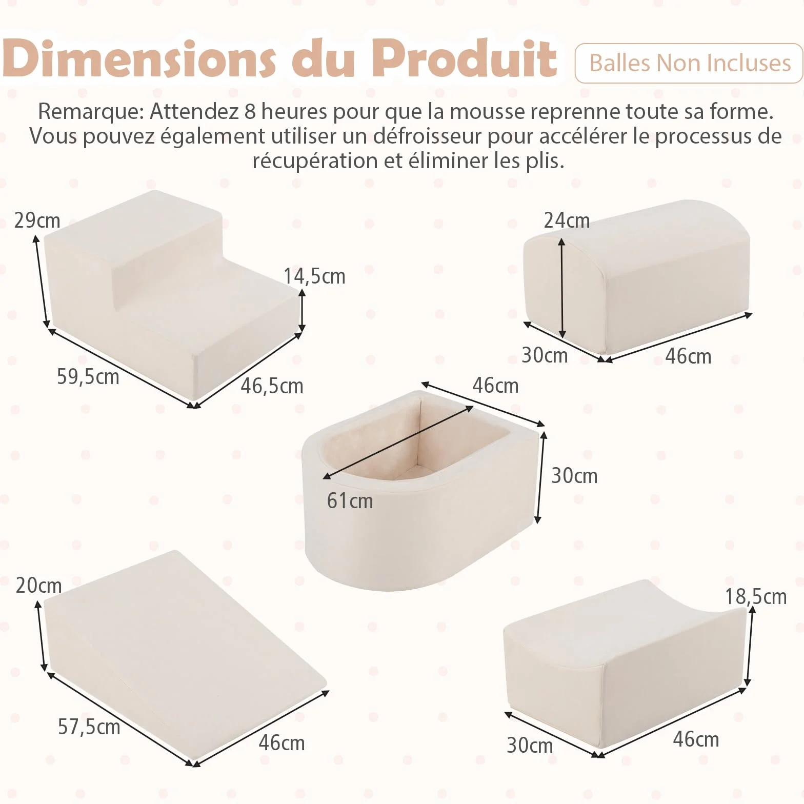 GOPLUS Parcours Motricité Bébé avec Piscine à Balles, Toboggan Rembourré, Housse Lavable, 3 Ans+