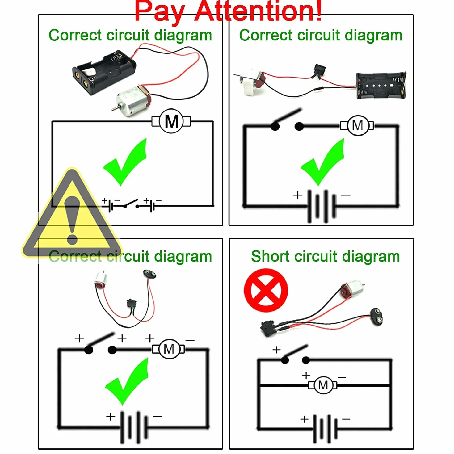 Kit de Apprentissage Électrique DC Mini Moteurs 8 Set 1.5-3V 12000-15000 RPM