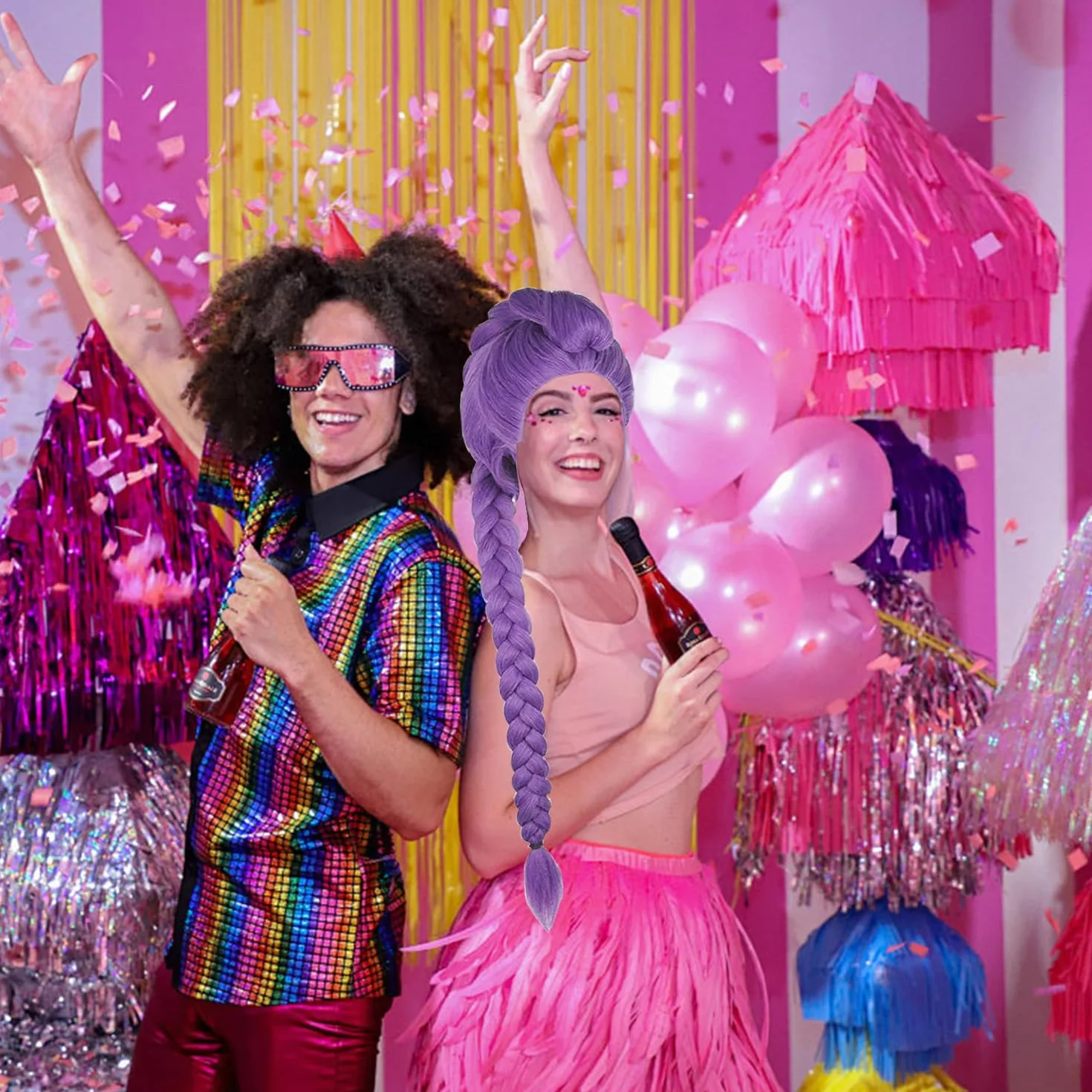 Dem0n Perruque de chasseur pour enfants Violet Accessoire réaliste Halloween carnaval