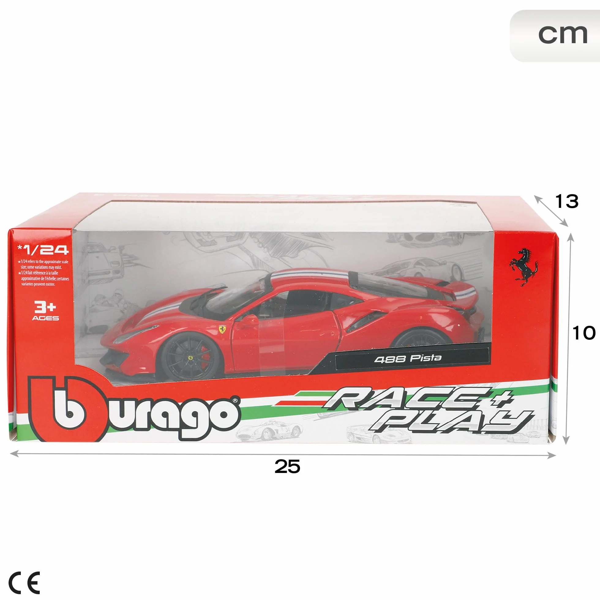 Bburago 1:24 Ferrari 488 Pista R&P Voiture Couleurs Assorties