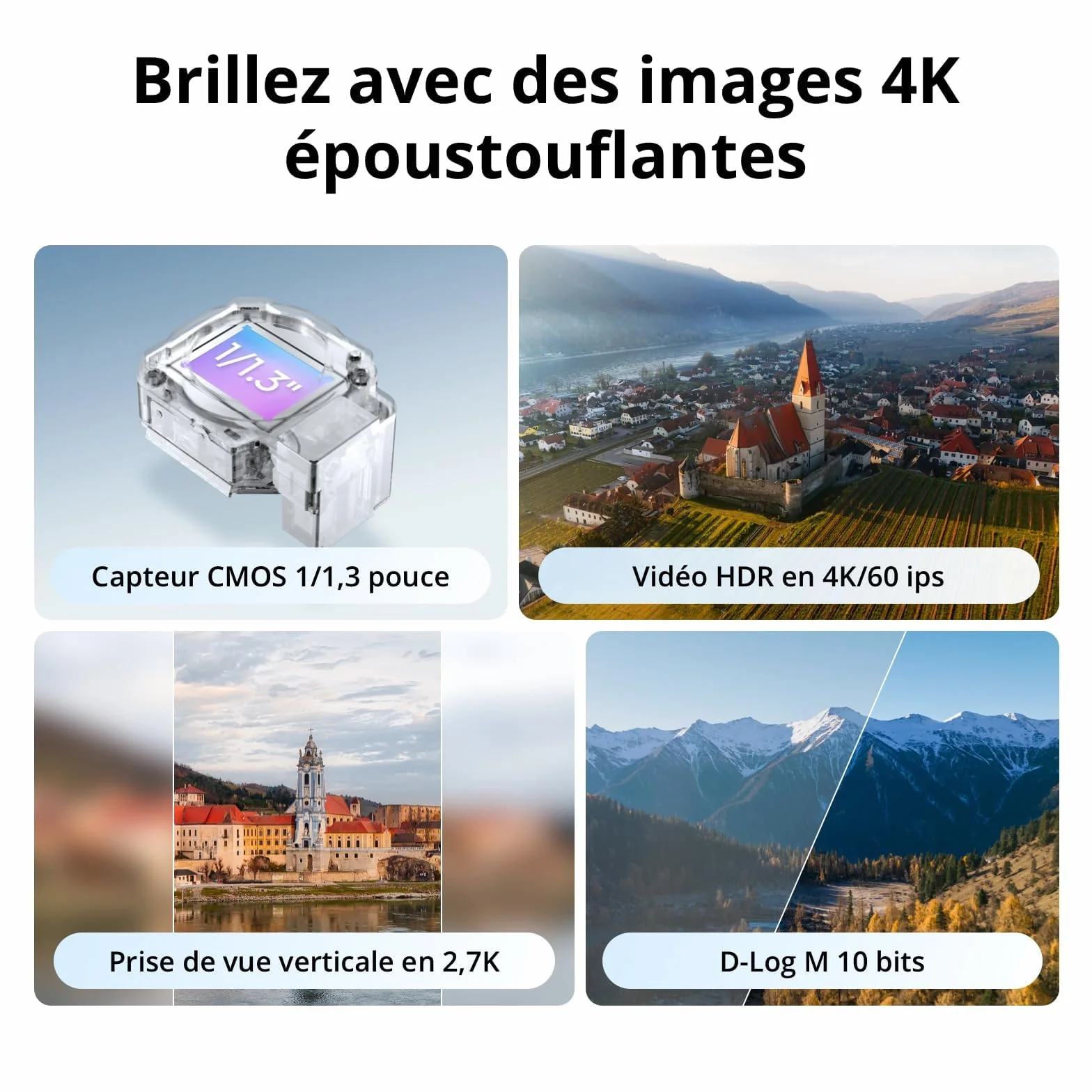 DJI Flip Bundle Fly More Drone Caméra 4K UHD radiocommande RC 2 avec écran trois batteries 93 min