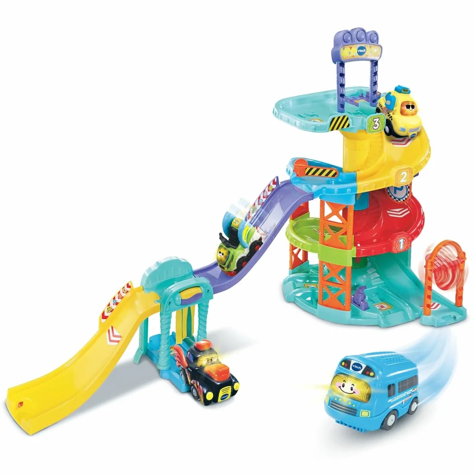 VTech Tut Tut Bolides Globetrotter Super Set Bus Globe-Trotteur Multilingue Circuit Voitures 6 Zones Magiques