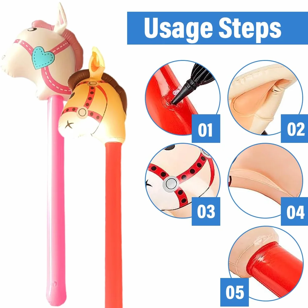 Cheval gonflable 94 cm pour enfants décoration fête anniversaire Noël rouge rose