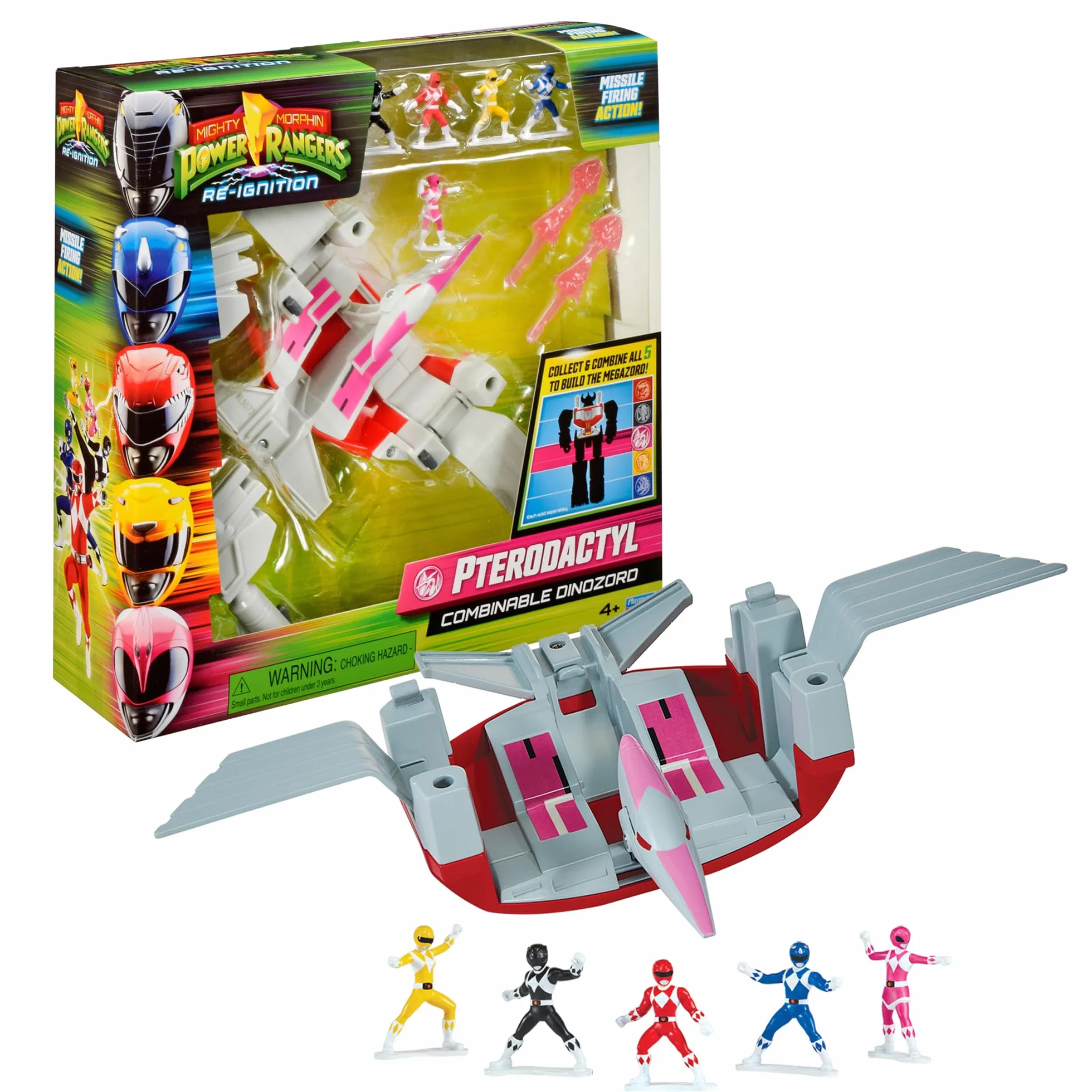 Power Rangers Collection Megazord Pterodactyl Dinozord Figurine Articulée Combinable 20 cm Gris