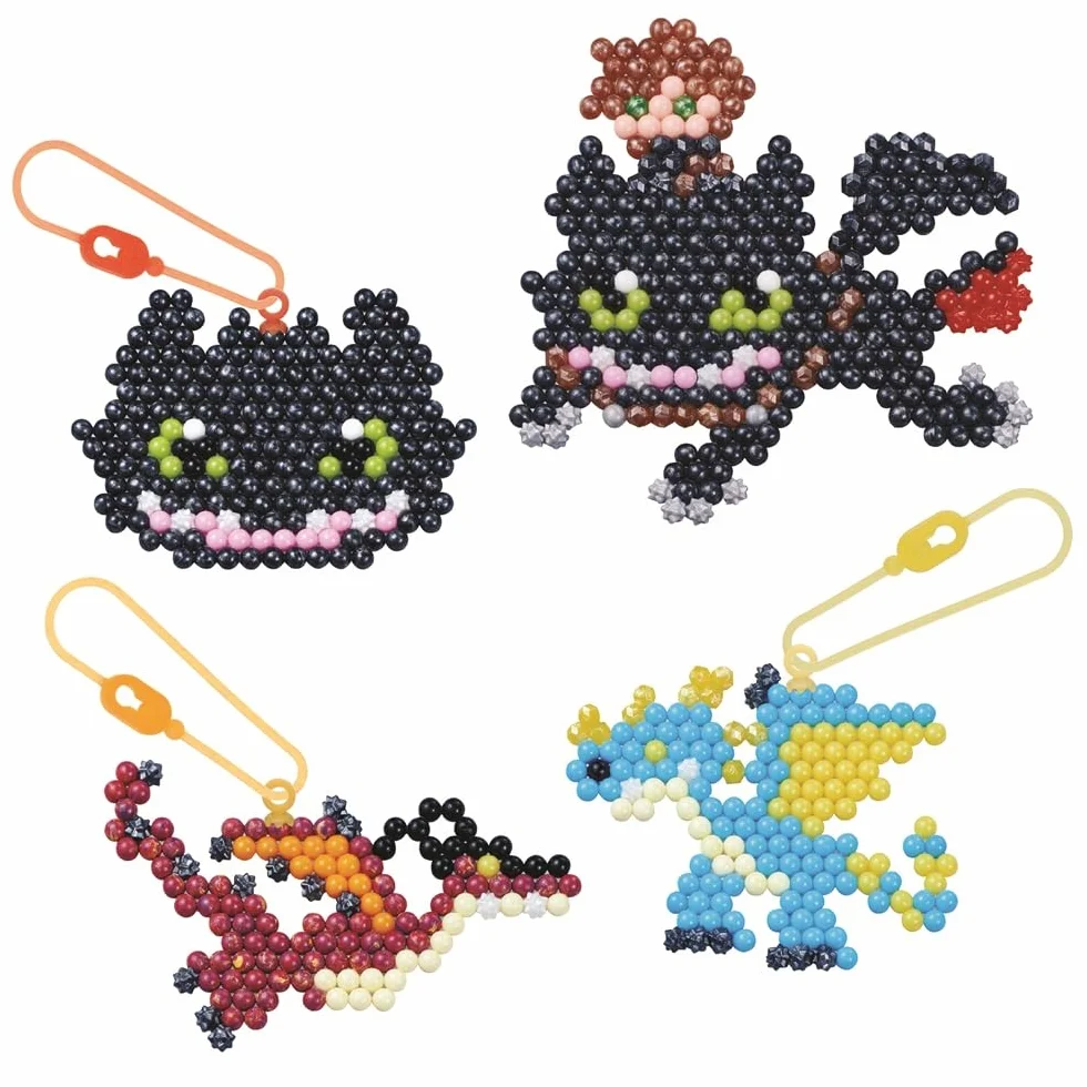 Aquabeads Kit Porte Clés Dragons - Kit de Loisirs Créatifs Perles à l'Eau - Jouet Enfant 4 Ans+