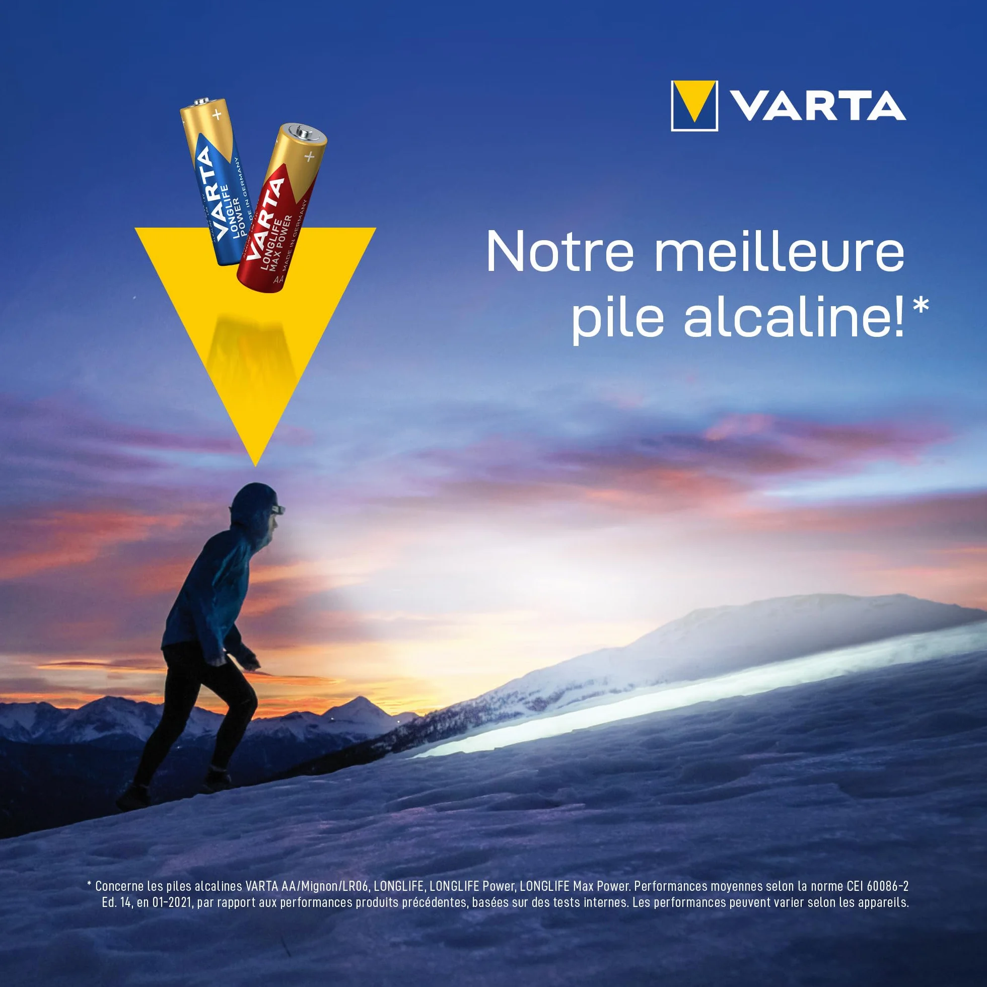 VARTA Piles AA Longlife Power Alcalines 1,5V Lot de 20 Emballage Recyclé Made in Germany