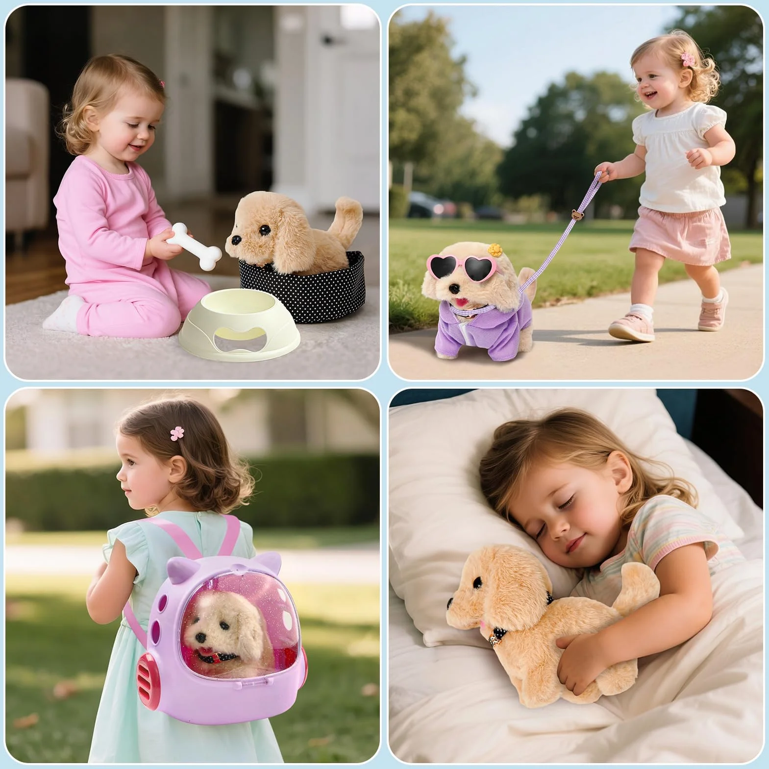 Tacobear Chien Robot Interactif Qui Marche et Aboie avec Mallette de Transport, Jouet Électronique pour Enfant 3-6 Ans