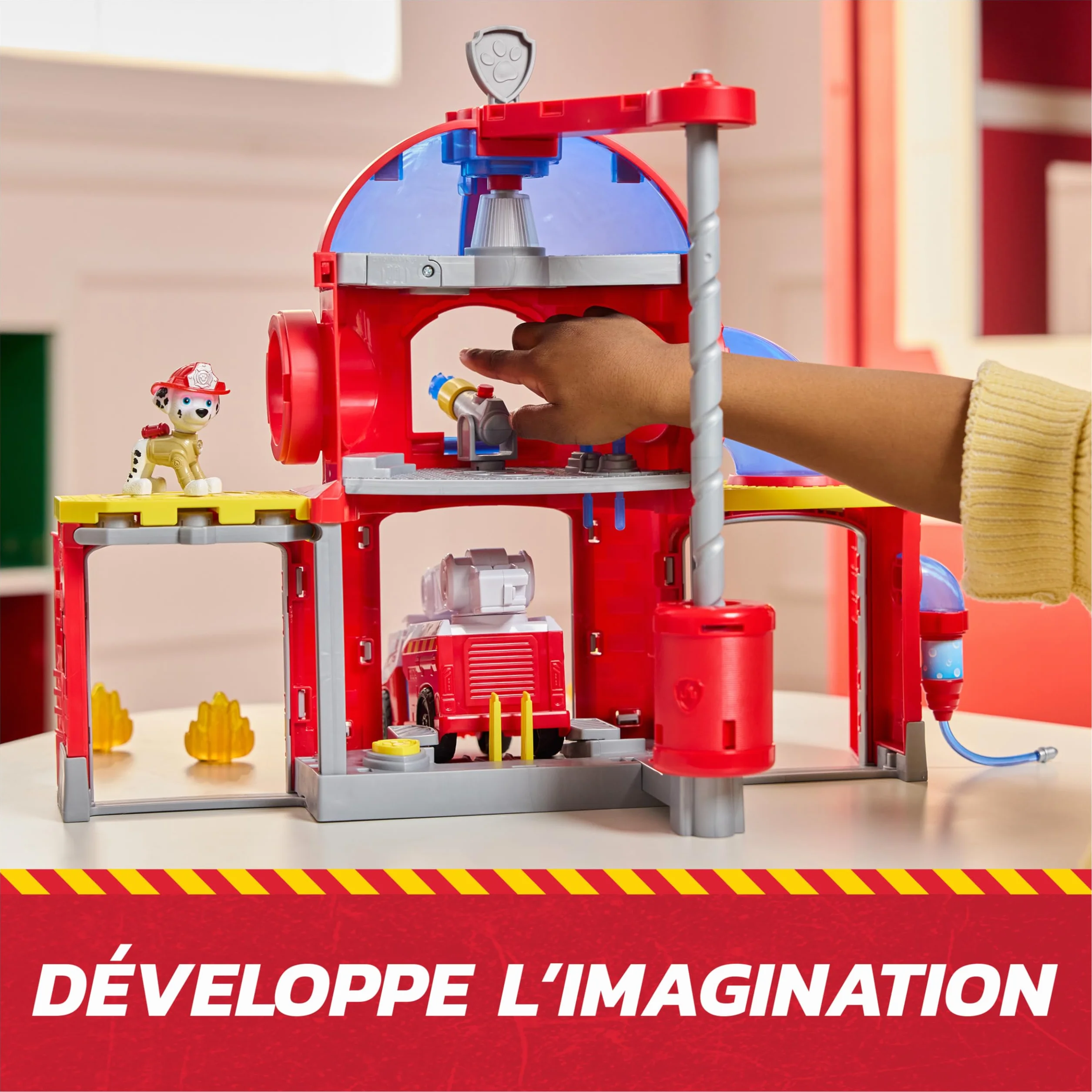 Paw Patrol Pat Patrouille Caserne De Pompiers Fire Rescue Voiture Figurine Marcus Effets Sonores Lumineux Jouet Enfant 3 Ans