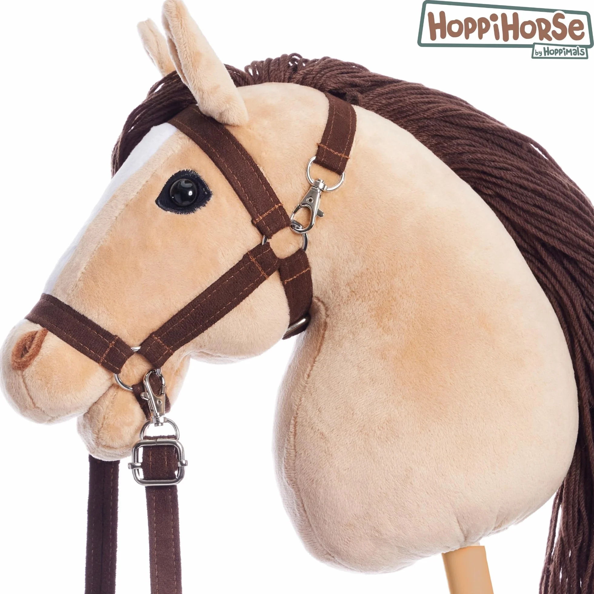 HOPPIHORSE Sport Edition Hobby Horse A3 Taille Cheval Bâton avec Bride Rênes Sangle d'Épaule Queue Poignée Silicone Boîte-Cadeau