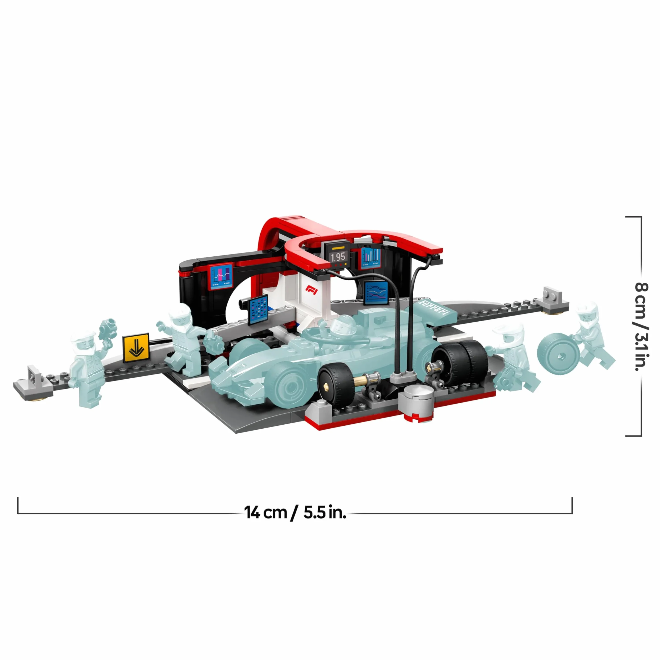 LEGO City Arrêt au Stand de F1 avec Voiture Ferrari - Jeu de Construction Formule 1 Pit Stop, Minifigurine Pilote & 4 Mécaniciens 60443