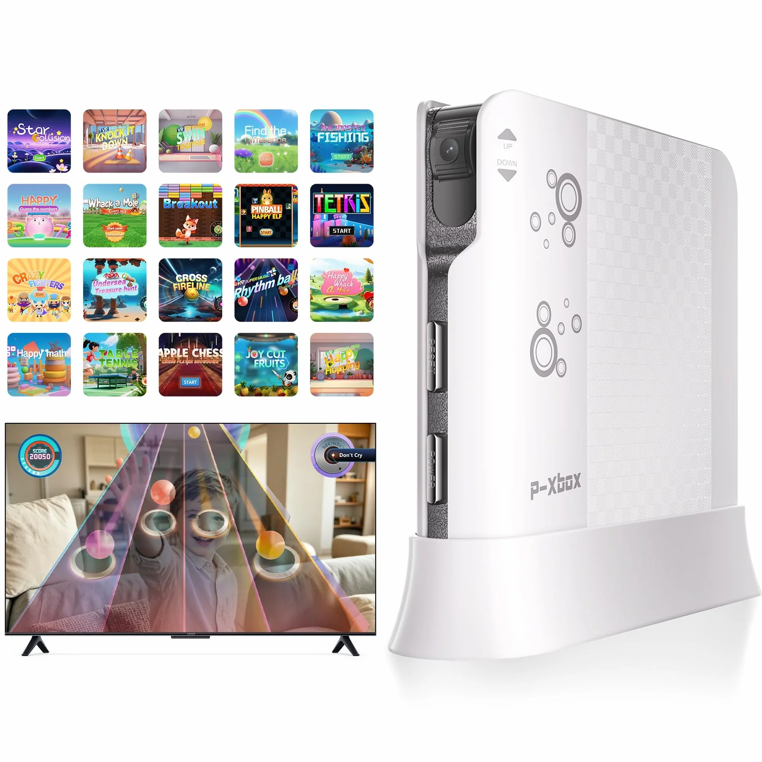 Console de Jeux de Mouvement pour Enfants, Système Plug & Play pour TV, Activité Physique en Intérieur