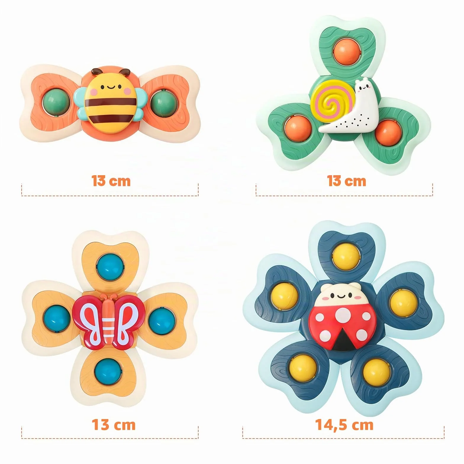 Vanmor Jouets à Ventouse pour Bébé 4 Pièces Sensoriels Cadeau 1-3 Ans