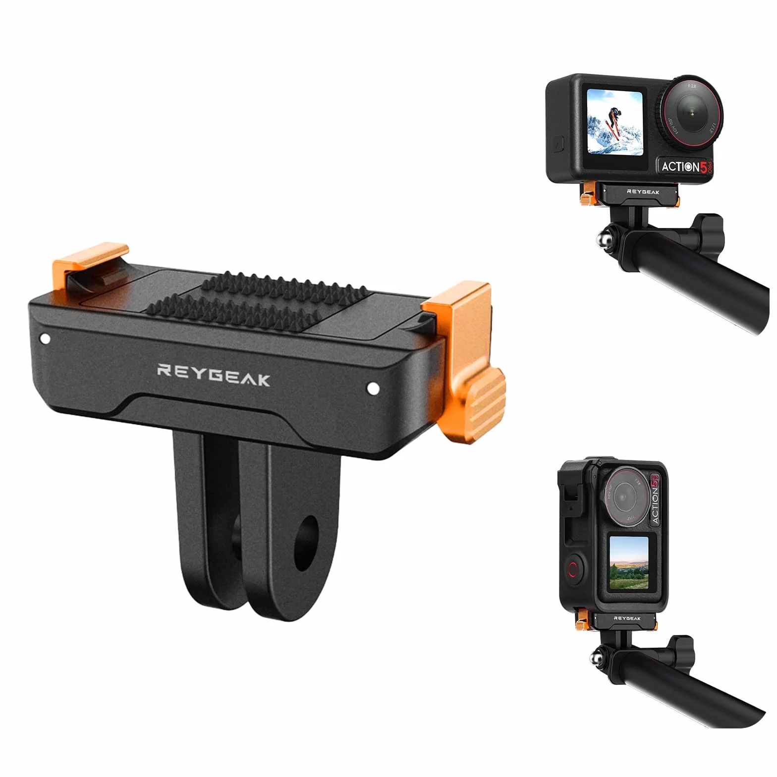 REYGEAK Support magnétique à changement rapide compatible Osmo Action 5 Pro/4/3
