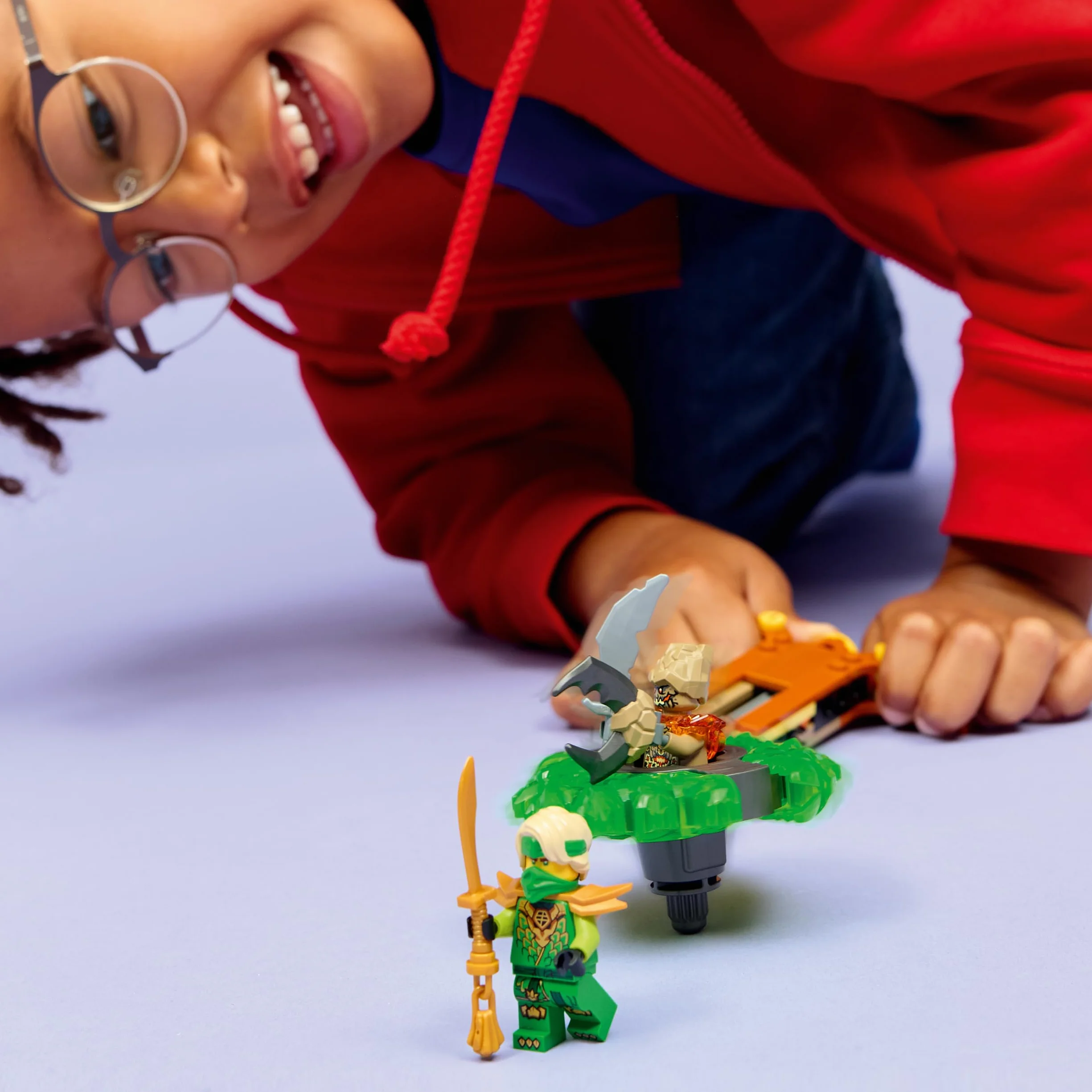 LEGO Ninjago Lloyd Contre la Toupie du Monstre de la Terre 71850 Jouet Ninja avec Lanceur 2 Minifigurines