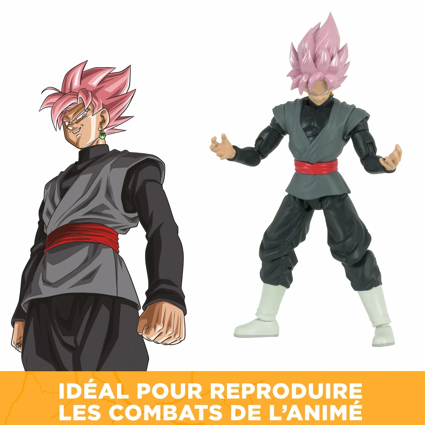 BANDAI Dragon Ball Super Figurine Super Saiyan Rosé Goku Black 17 cm Articulée Accessoires Licence Officielle Jouet Enfant 4 Ans+