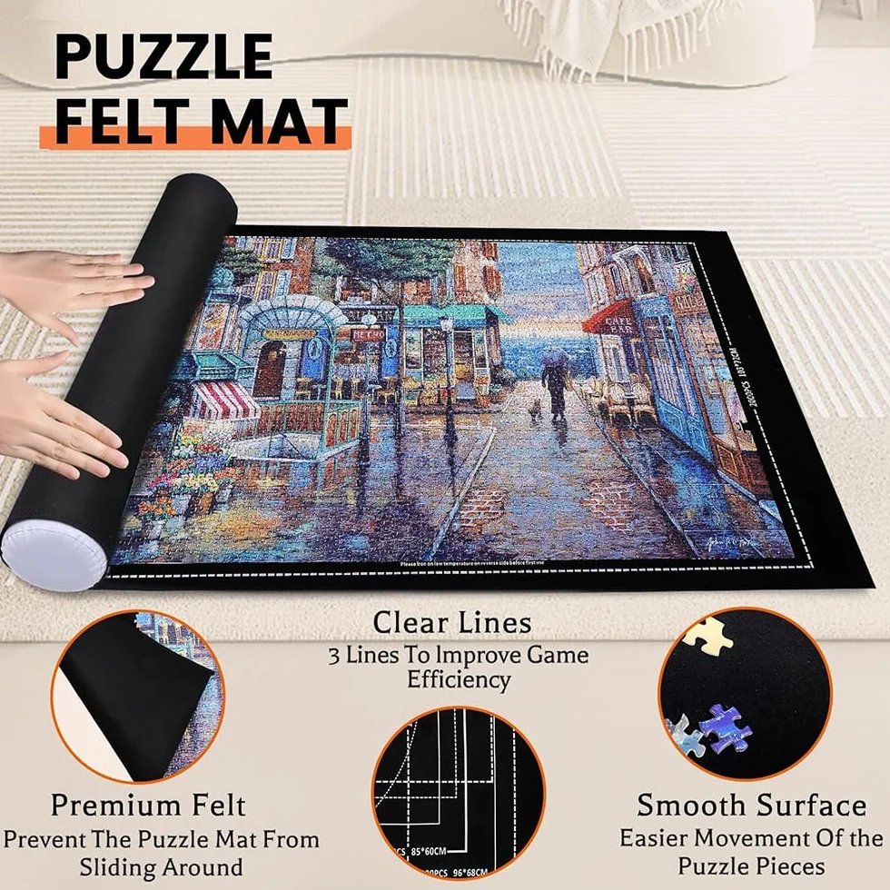 Tapis Puzzle Enroulable 2000 Pièces 80 x 120 cm avec 4 Trieur pour Adultes et Enfants