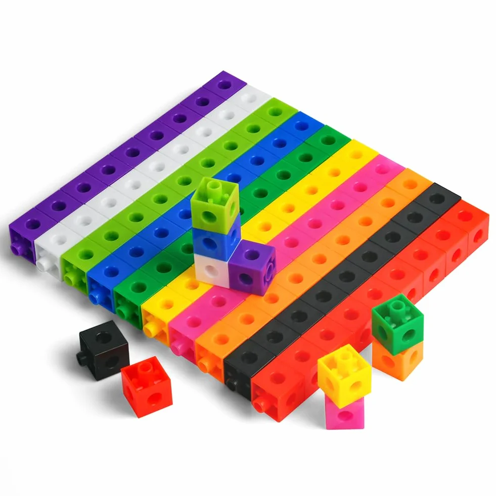 HOTUT Cubes à Emboîter pour Apprendre à Compter Lot de 100 Jeu de Construction Mathématique Éducatif