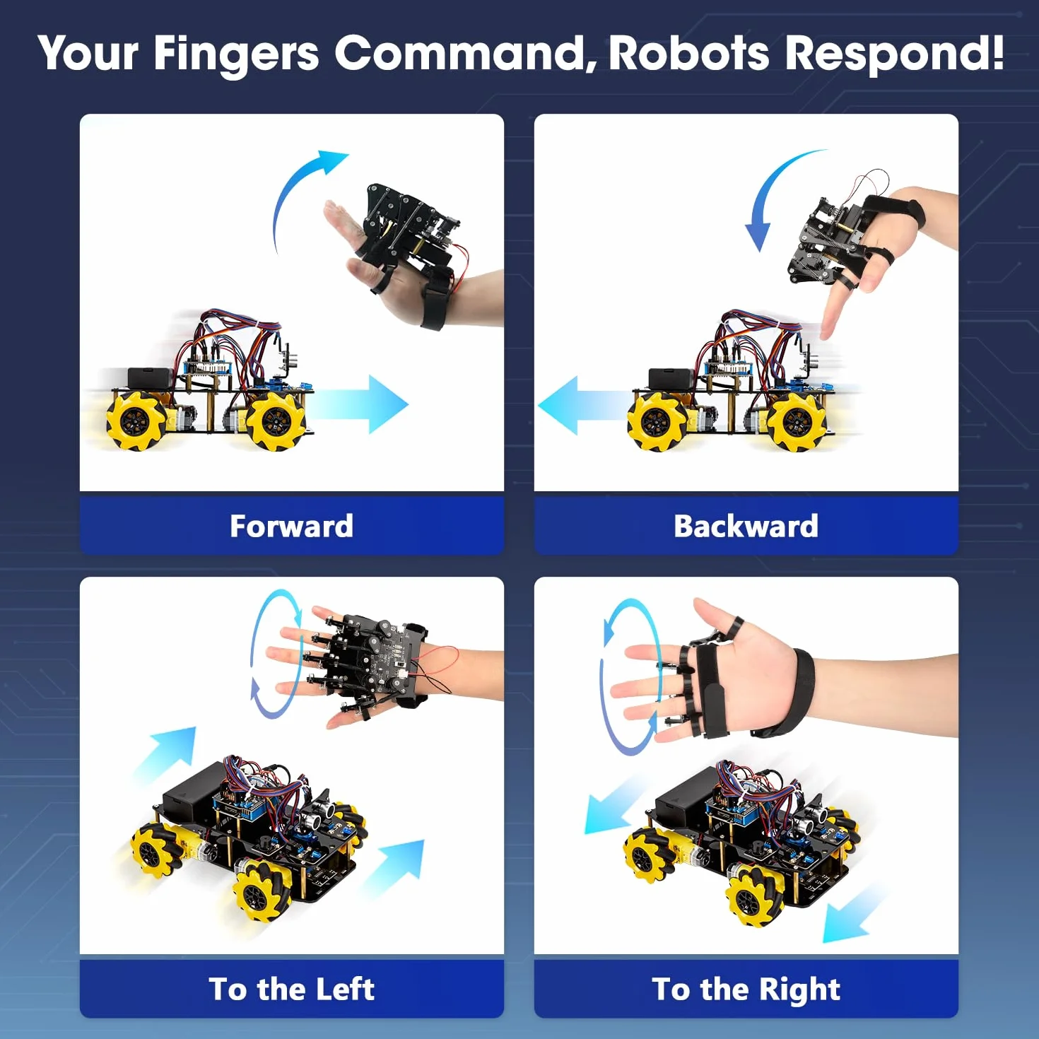 ESP32 bras robotique sans fil détection mouvement kit STEM Arduino ACECode Python télécommande