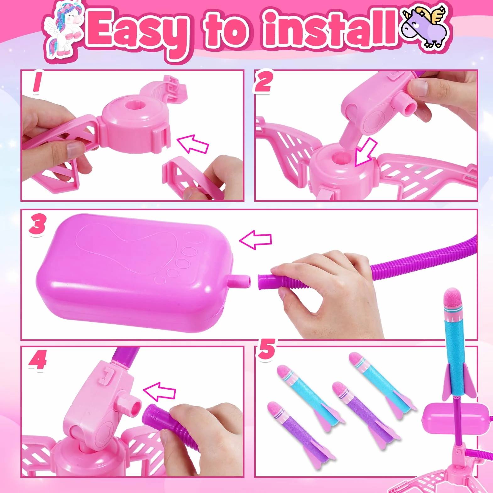HappyGoLucky Fusée Jouet Fille 3-10 Ans Jeux Exterieur Enfant Cadeau Anniversaire