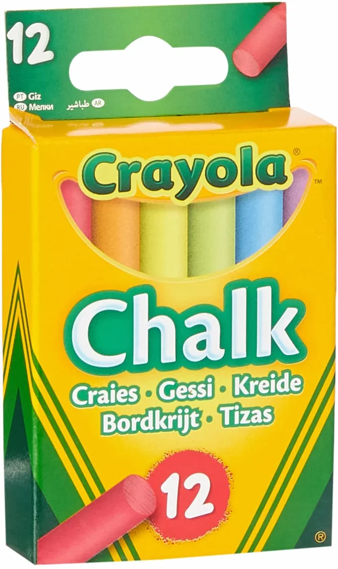 CRAYOLA Craies de couleur pour tableau set 12 pièces sans poussière