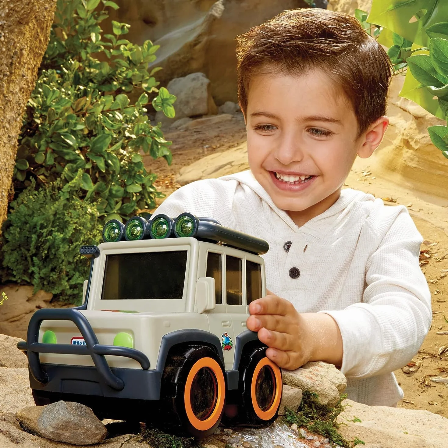 Little Tikes Big Adventures SUV Safari STEM - Véhicule, jumelles, lampe de poche, boussole - Cadeau pour enfants 3+