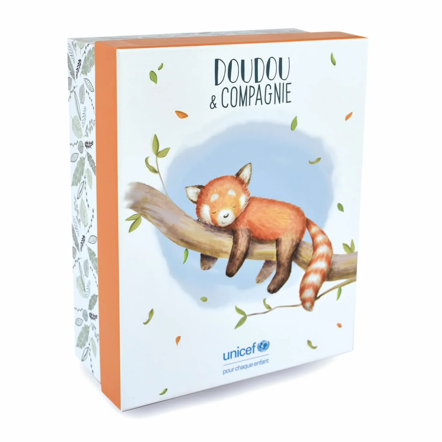 Peluche Panda Roux 25 cm Marron - DOUDOU ET COMPAGNIE - Avec Bébé - Boîte Cadeau - Collection UNICEF