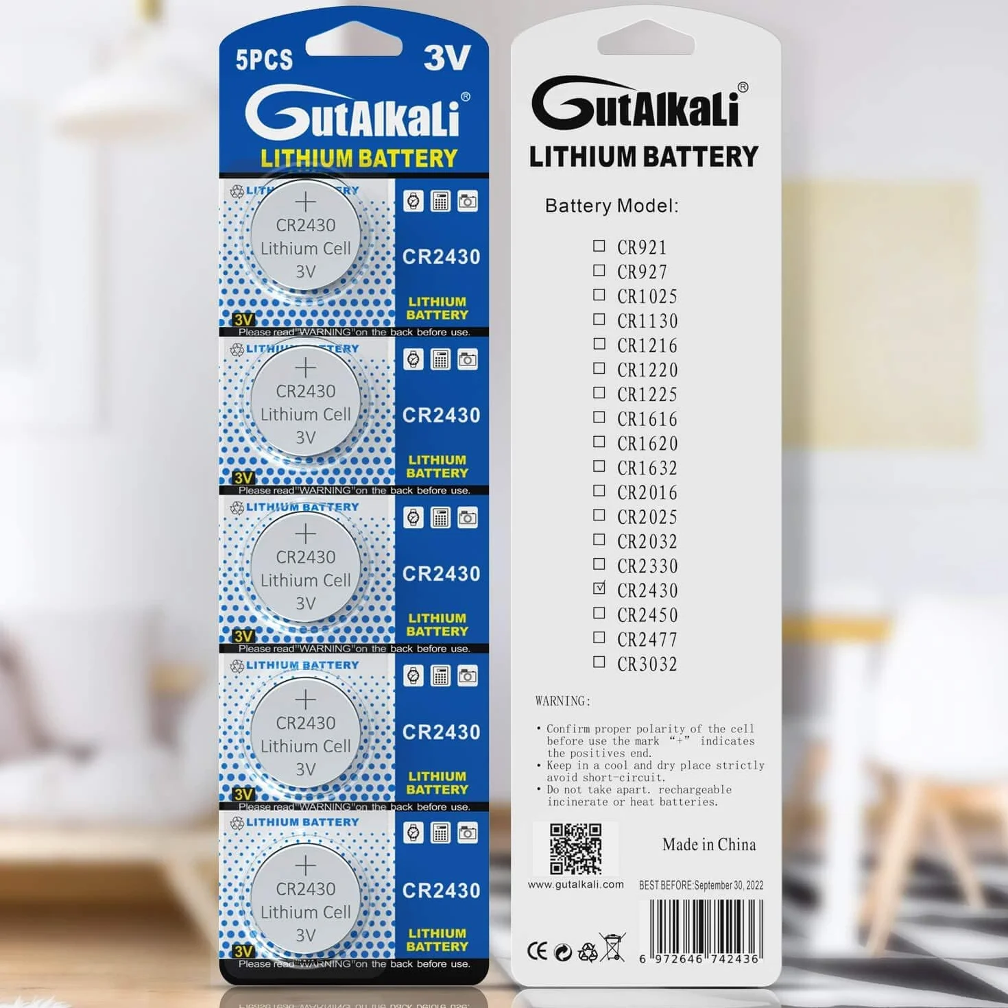 LAPROBING Batterie CR2430 Lithium 3V, Pile Bouton (10 pièces)