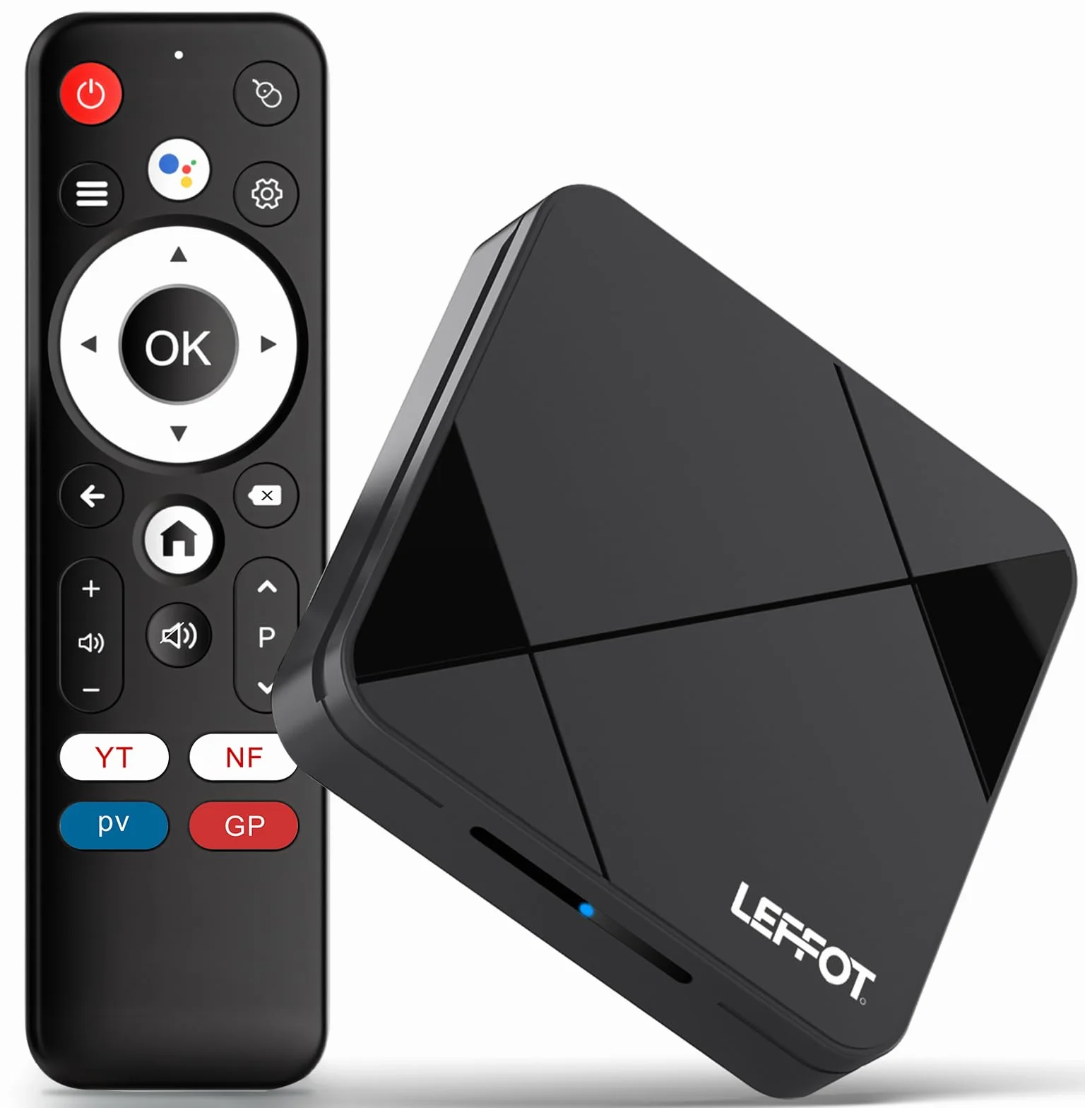 LEFFOT Android 14 TV Box 4K Ultra HD RK3518 Quad-Core A53 2GB RAM 16GB ROM WiFi 6 BT 5.4
