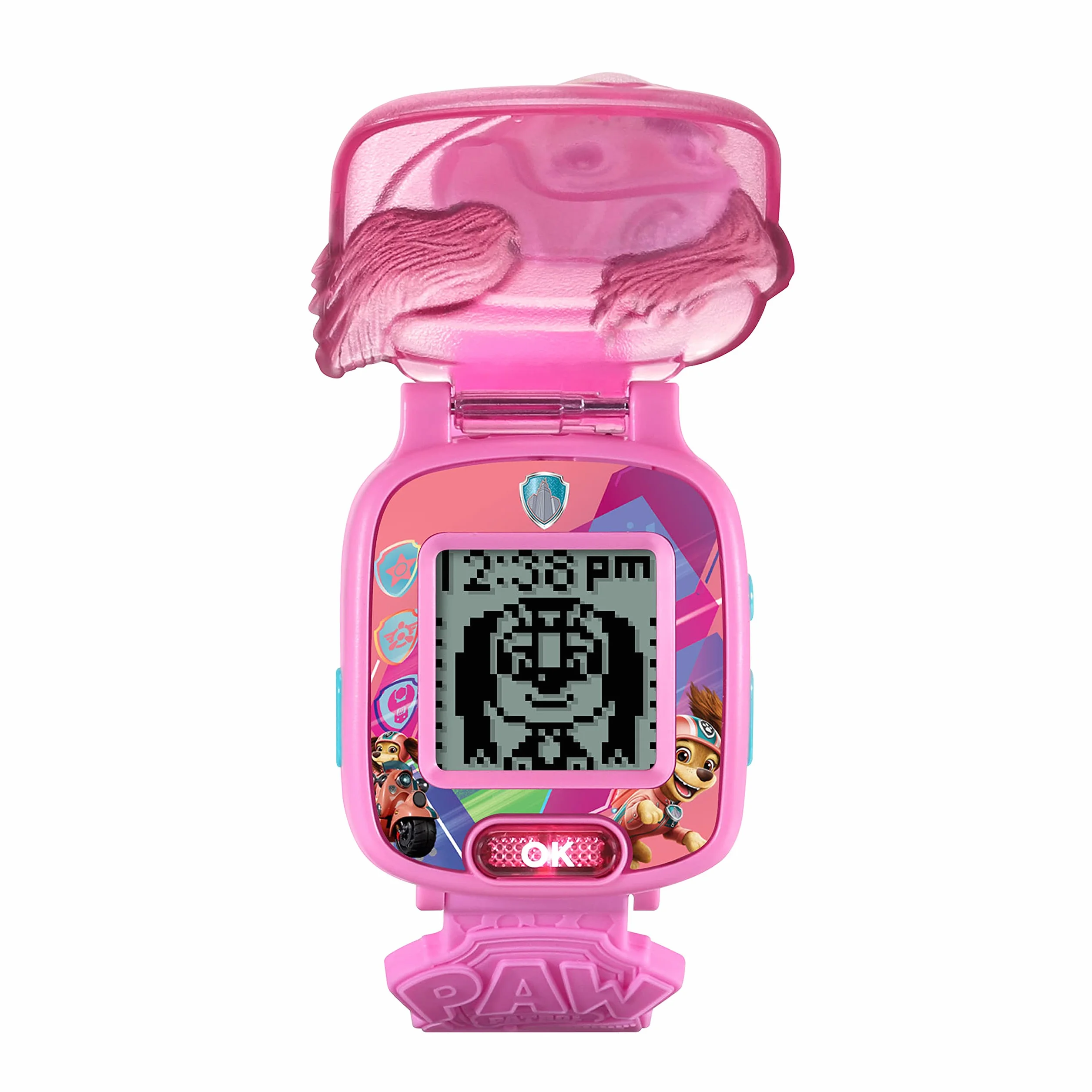 VTech Pat' Patrouille Le Film Montre-Jeu Interactive Liberty Enfant à Clapet Écran Animé Bracelet Souple 10 Cadrans 4 Jeux Cadeau 3-7 Ans Français