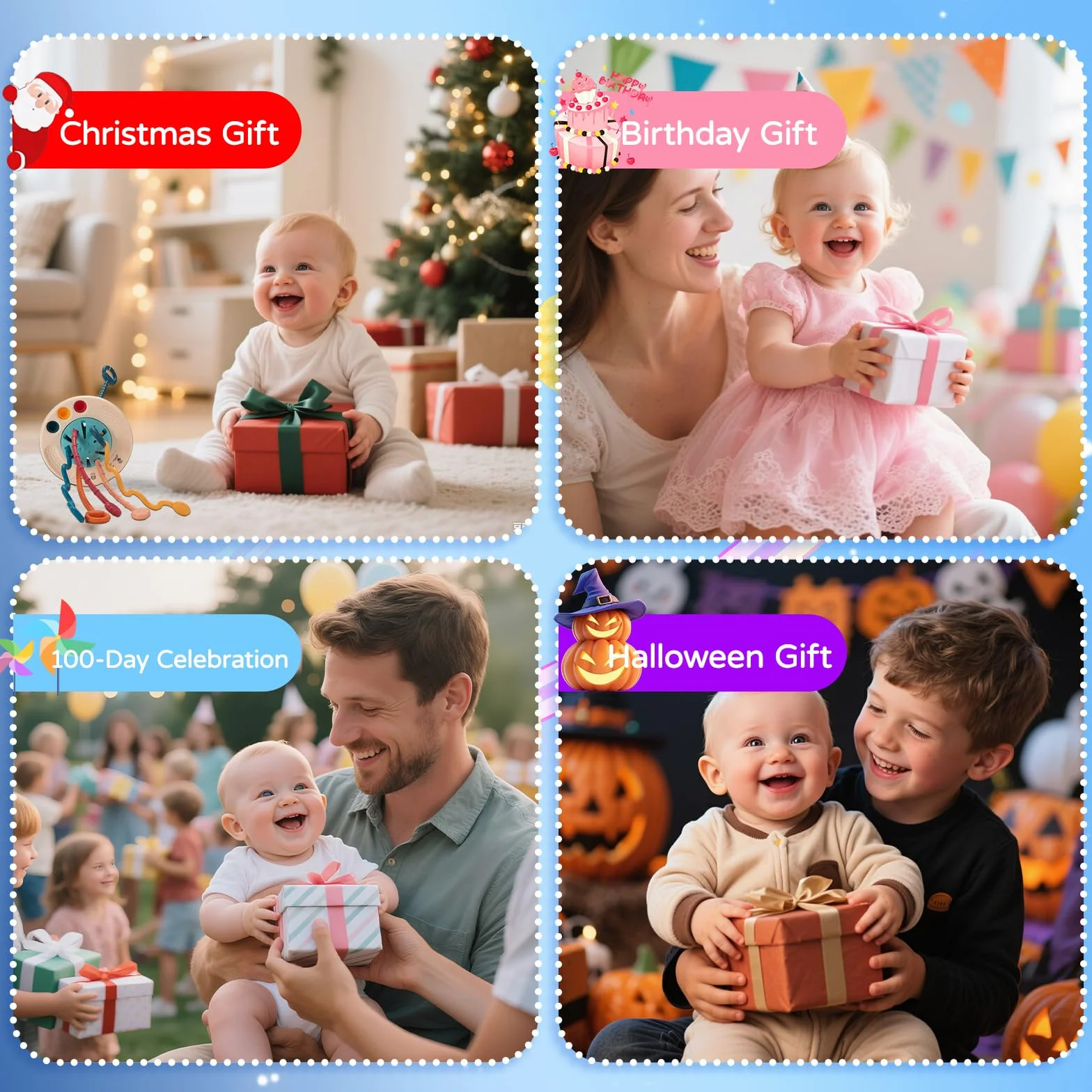 Jouet Montessori Bébé 1 an Sensoriel OVNI à Tirer Éducatif Motricité 12-18 Mois+