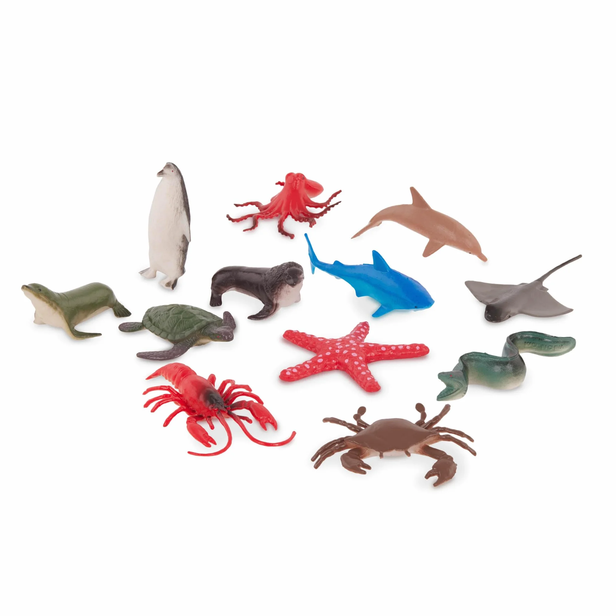 Terra by Battat Animaux Marins Set Maritime 60 pièces 12 Miniatures Océan Réalistes Requin Pieuvre Homard