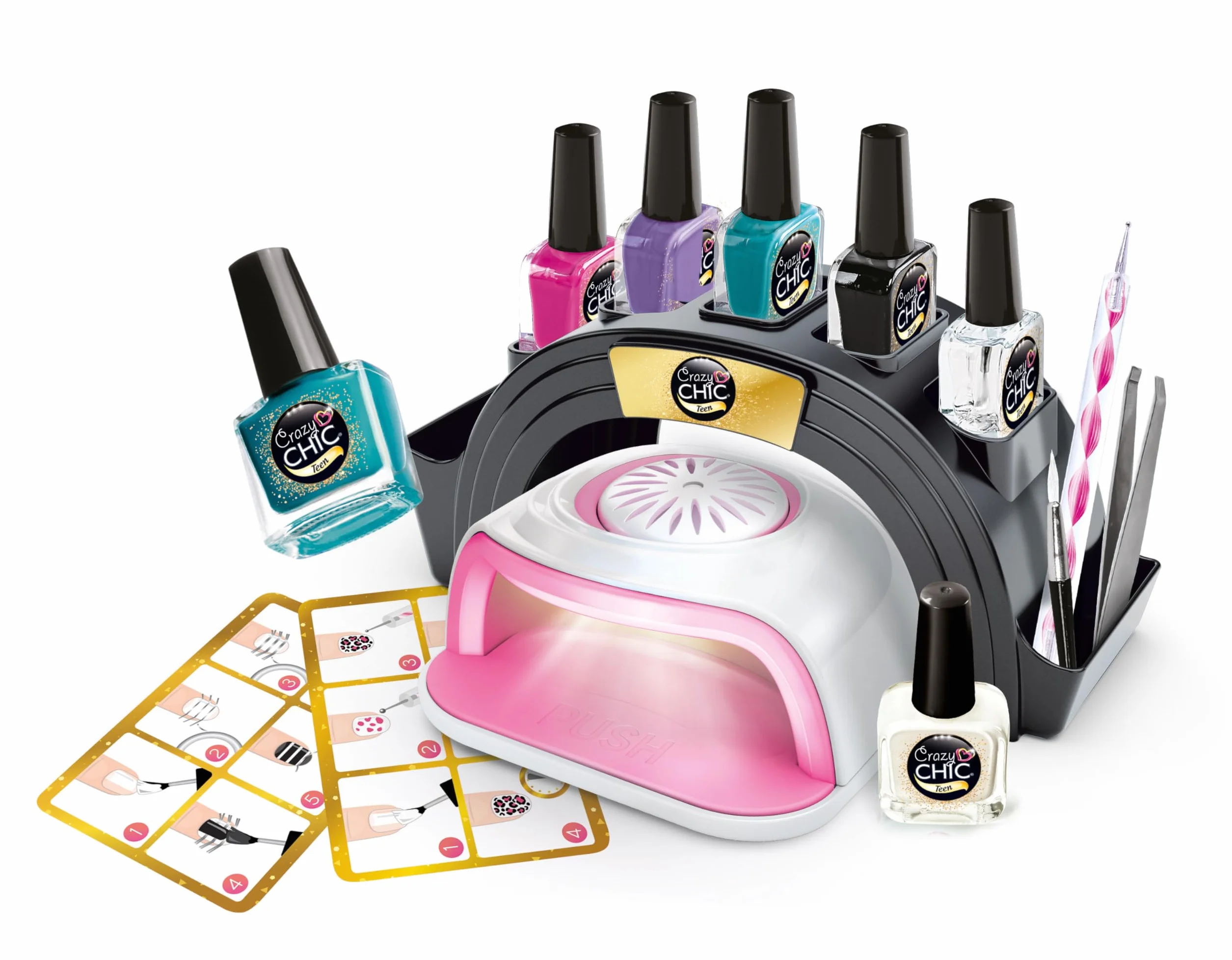Crazy Chic Passion Nails Coffret Manucure avec Sécheuse à Vernis 9 Ans+