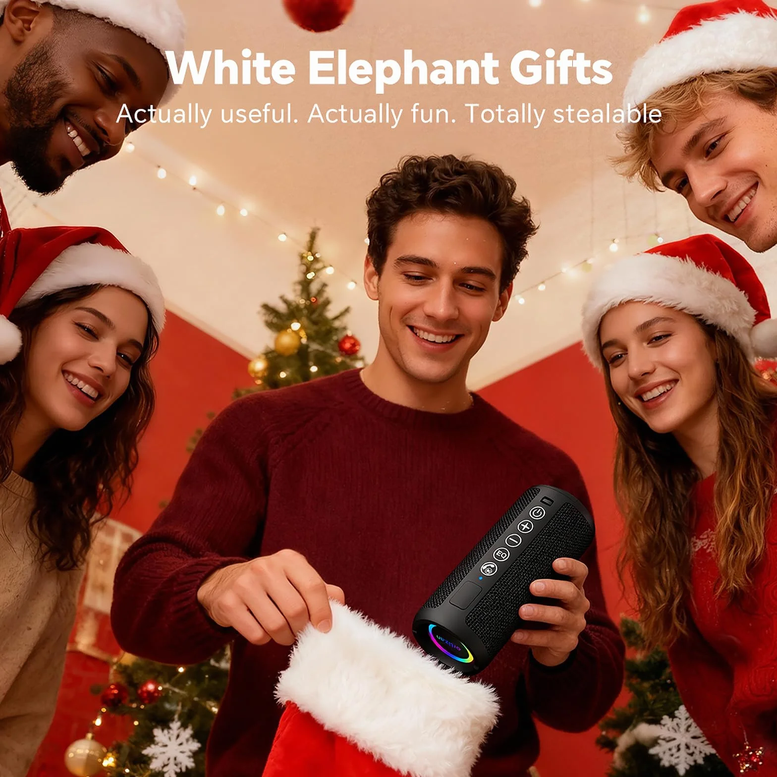 Ortizan Enceinte Portable Bluetooth 5.3 sans Fil IPX7 Subwoofer 360 Degrés Autonomie 30h