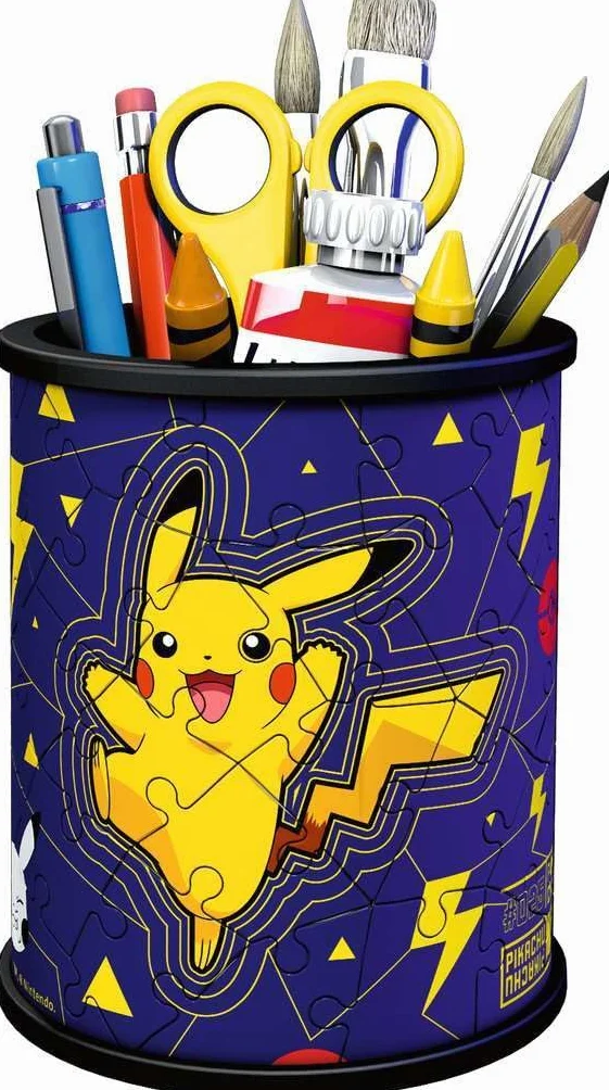 Ravensburger Puzzle 3D Pot à Crayons Pokemon Pikachu 54 pièces numérotées 9,5 cm