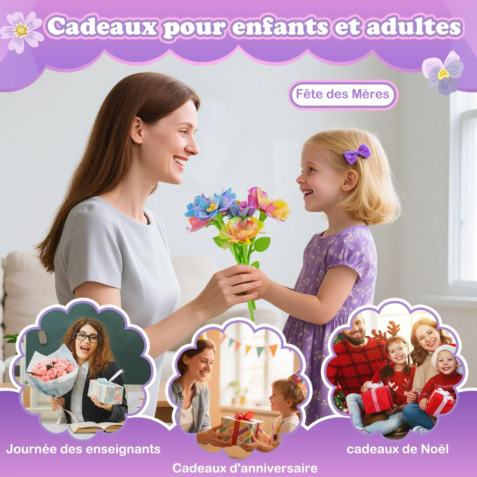 BlueSwan Activité Manuelle Enfant Cadeau Fille 4-12 Ans Fleur Jeux Exterieur Bricolage Anti Stress Jouet Fille