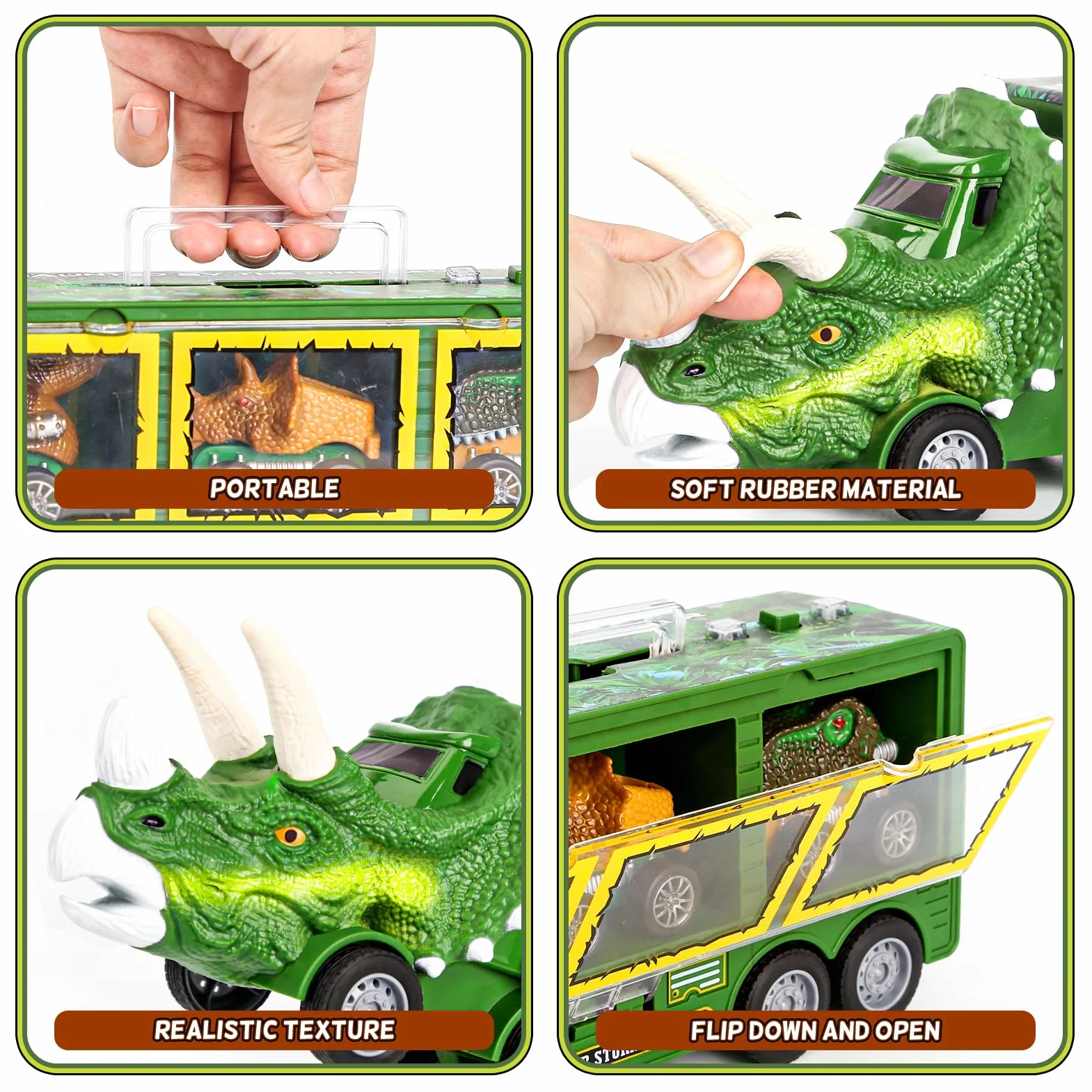 DINORUN Dinosaure Jouet Camion de Transporteur avec Lumière et Son pour Enfant 3 4 5 Ans